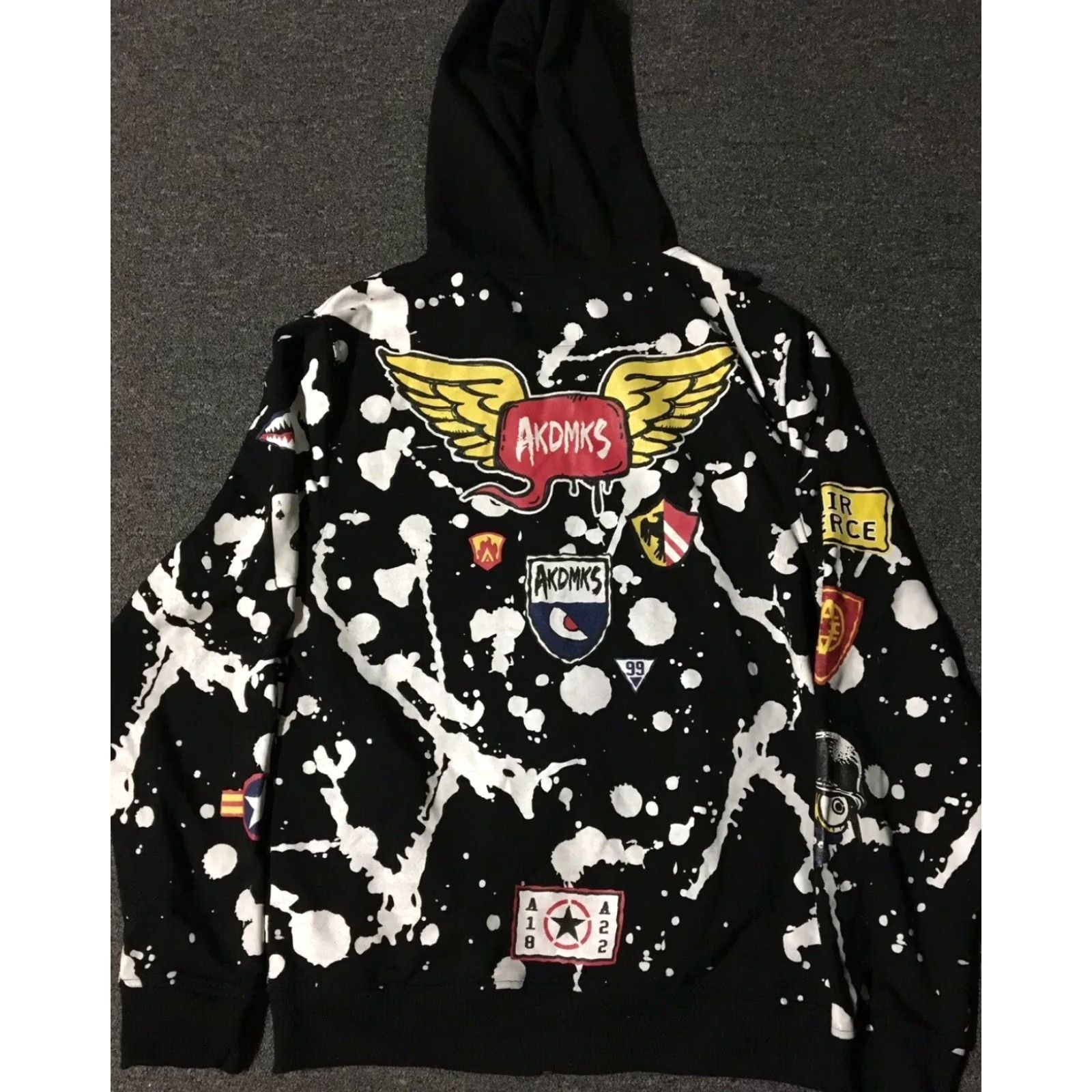 Akademiks VINTAGE Akademiks Hoodie Main Logo Jeanius Air Force All Over Print Black M 90s NYC Mens Hoodie Size US M / EU 48-50 / 2 - 7 Thumbnail