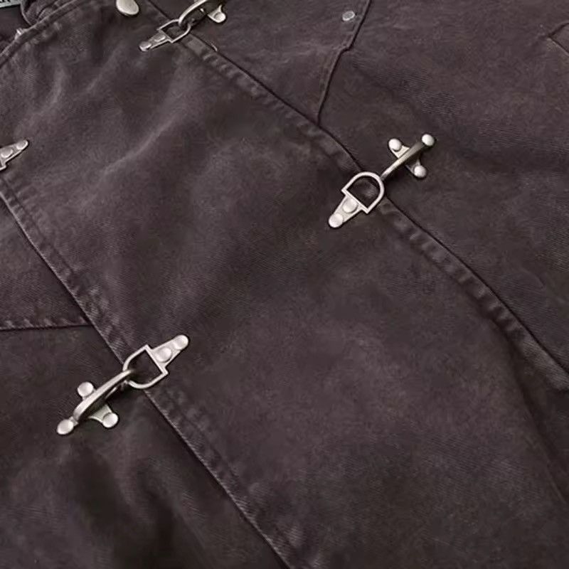 Japanese Brand Japanese Designer Washed Buckle Y2k Hooded Jacket Size US L / EU 52-54 / 3 - 3 Thumbnail