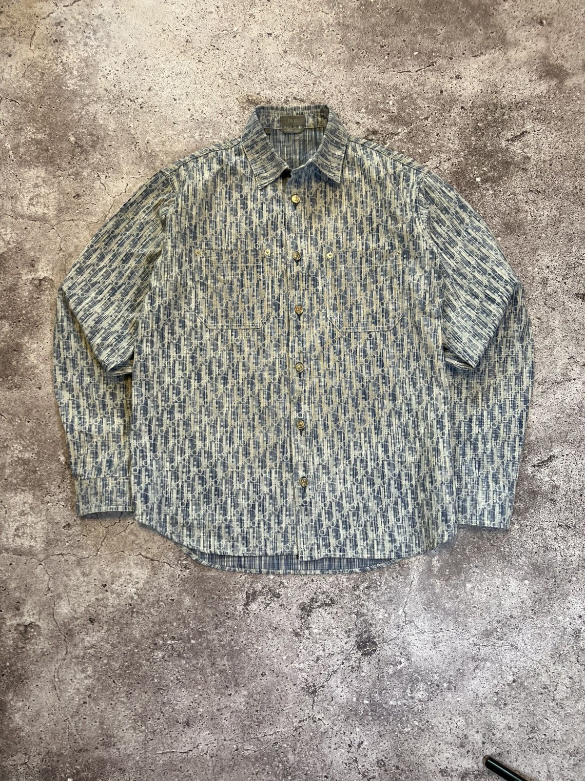 Dior Dior oblique monogram denim Mens Button Up Shirt Overshirt Size US M / EU 48-50 / 2 - 4 Thumbnail