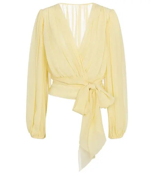 Dolce & Gabbana o1y0925 Silk Top Blouse in Pastel Yellow Size S / US 4 / IT 40 - 1 Thumbnail