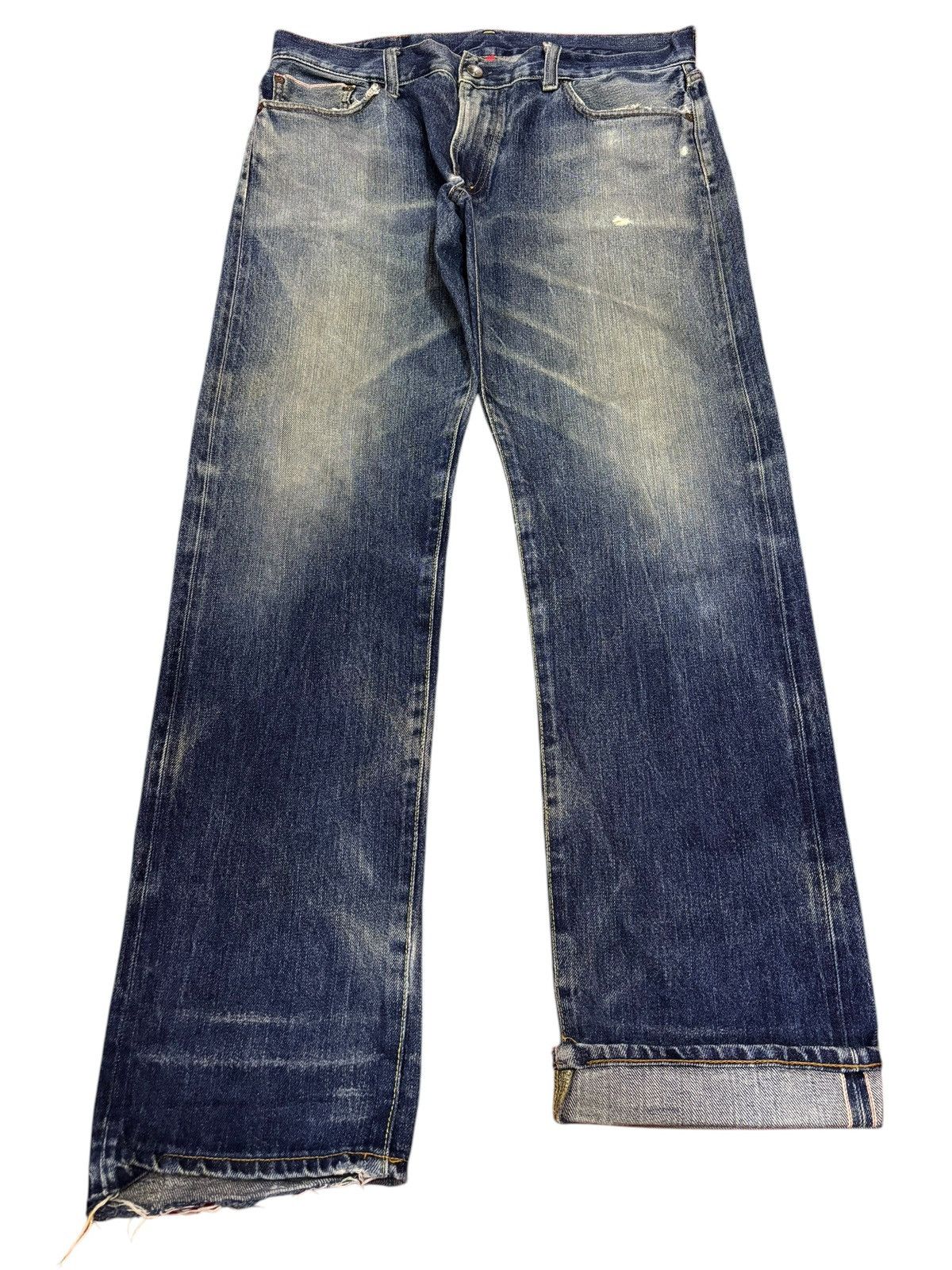 Japanese Brand × Jun Takahashi 90s Vintage Kaihara Uniqlo S-002 Selvedge Faded Washed Jeans Size US 35 - 1 Thumbnail