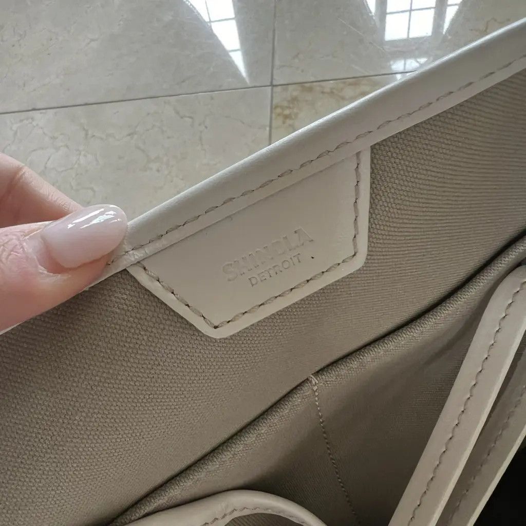 Shinola Shinola Detroit Large Logo Tote Bag — Beige Canvas Size ONE SIZE - 4 Thumbnail
