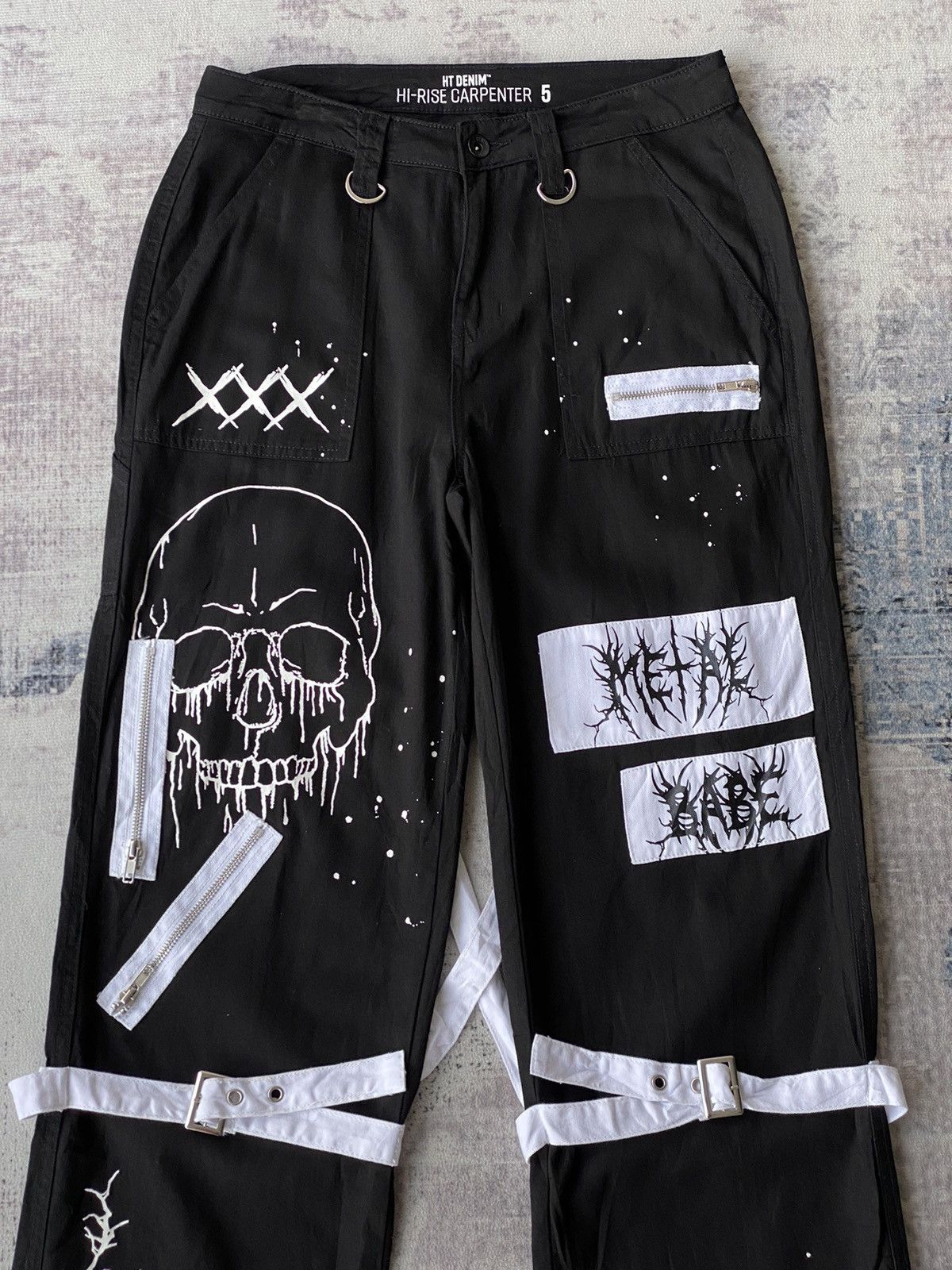 Japanese Brand Vintage Metal Babe Skull Tactical Bondage Riot Punk Pants Size US 29 - 2 Thumbnail