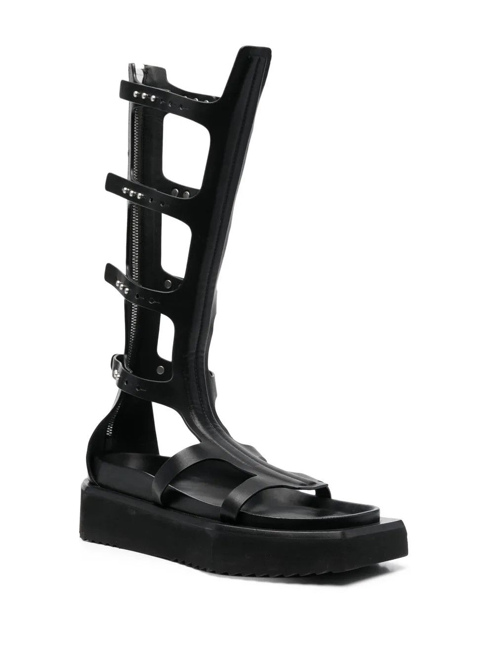 Rick Owens o1y0126 Leather Gladiator Sandals in Black Size US 11 / IT 41 - 2 Thumbnail
