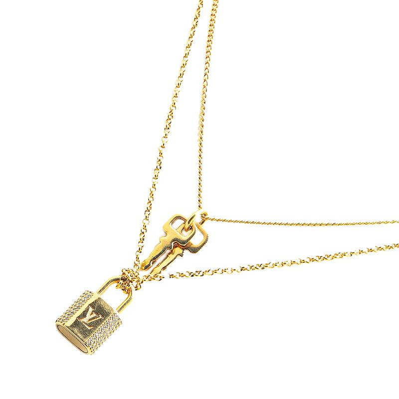 Louis Vuitton Louis Vuitton LV Padlock Pendant Necklace Metal Necklace M01593 DUTY FREE for USA