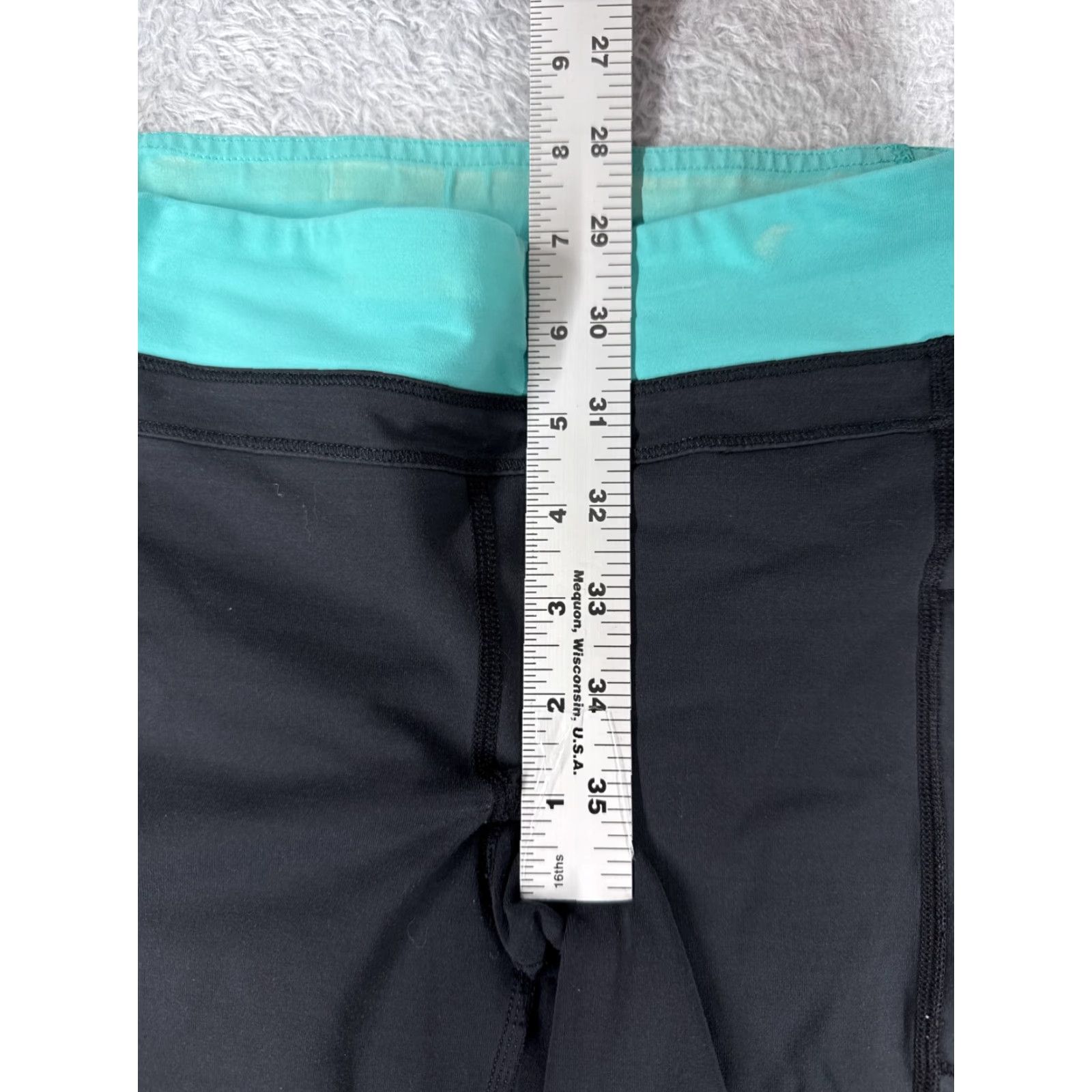 Lululemon Lululemon Wunder Under Pants Womens 4 Black Teal Cropped Tapered Zip Pocket Yoga Run Gym Activewear PM Size 27" / US 4 / IT 40 - 7 Thumbnail