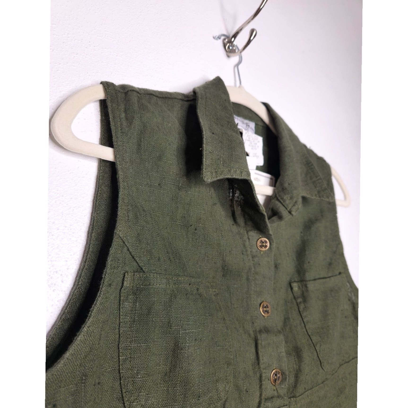 Vintage VINTAGE Studio Ease Shirt Womens 8 Green NWT Crop Button Tank Renaissance Fairy Whimsy Size M / US 6-8 / IT 42-44 - 3 Thumbnail