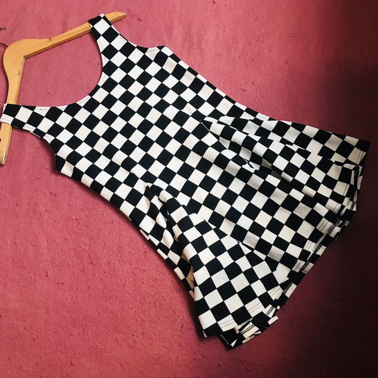 20471120 × If Six Was Nine Japanese Checker Babydoll Mini Dress Size M / US 6-8 / IT 42-44 - 5 Thumbnail
