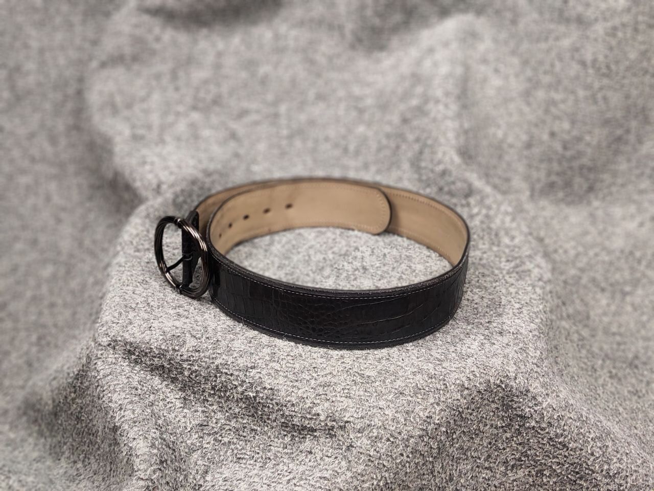 Tonello Tonello Design Premium leather belt with alligator embossing Size ONE SIZE - 2 Thumbnail