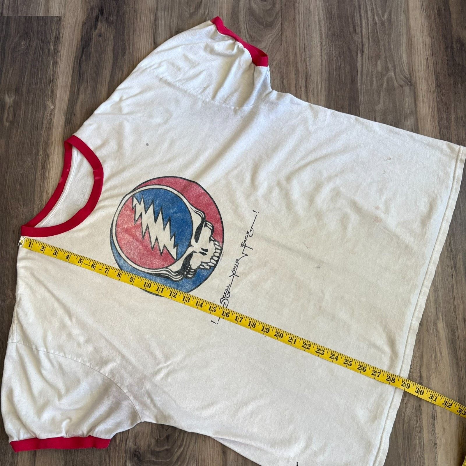 Grateful Dead × Vintage Vintage Grateful Dead T-Shirt Men's Size 2XL White Ringer Size US XXL / EU 58 / 5 - 4 Thumbnail