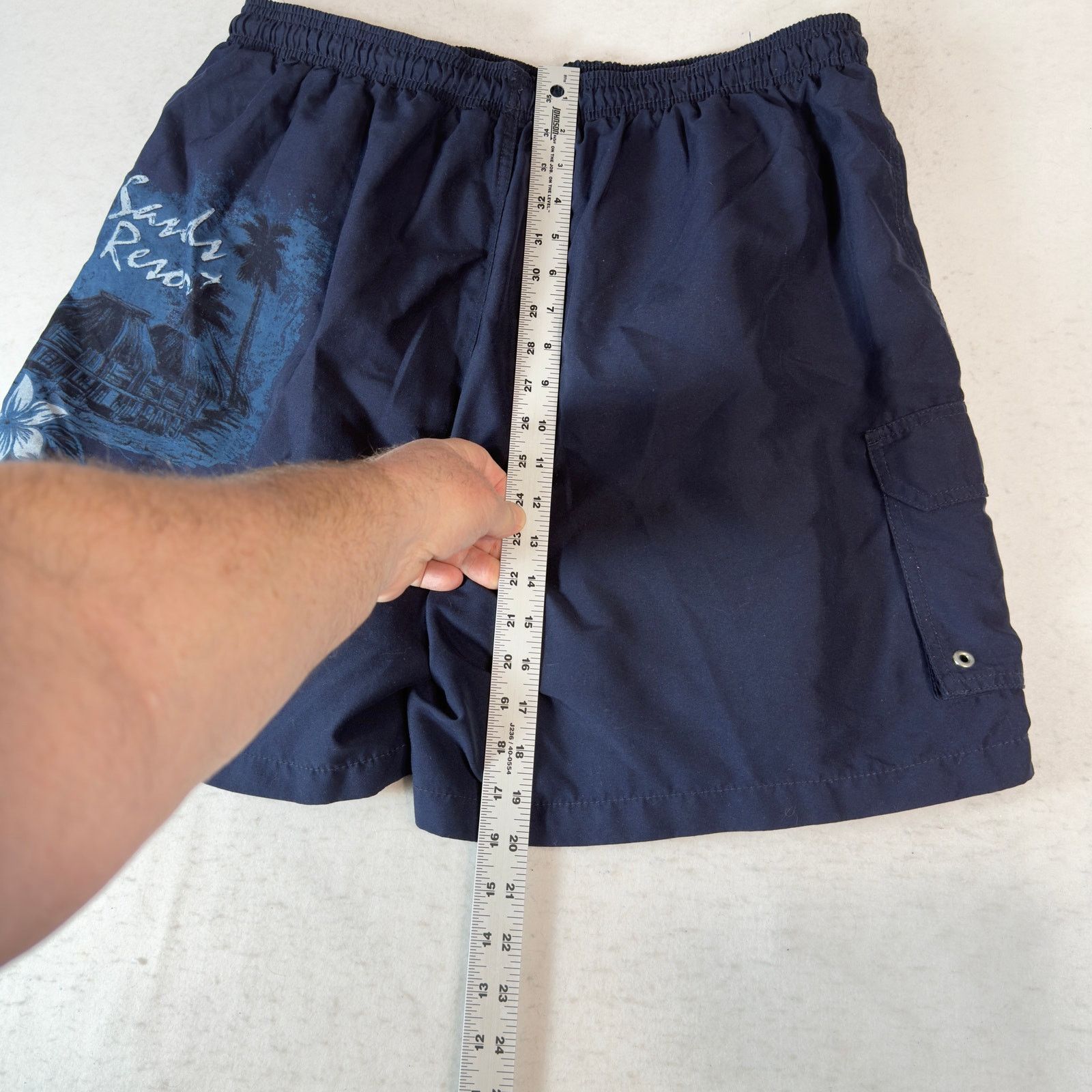 Puritan Puritan Men XL 40/42 Swim Trunk Navy White Sand Resort Print Size US 40 / EU 56 - 11 Thumbnail