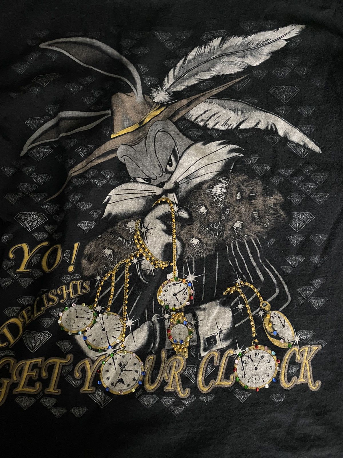 Vintage Vintage 90’s Black Looney Tunes Bugs Bunny Tee Size US M / EU 48-50 / 2 - 2 Thumbnail