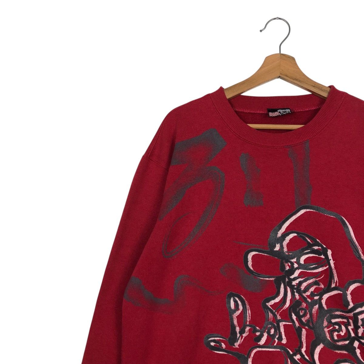 Japanese Brand 📌Vintage Sweatshirt The Hither Punk Design Biker Full Print Size US L / EU 52-54 / 3 - 8 Thumbnail