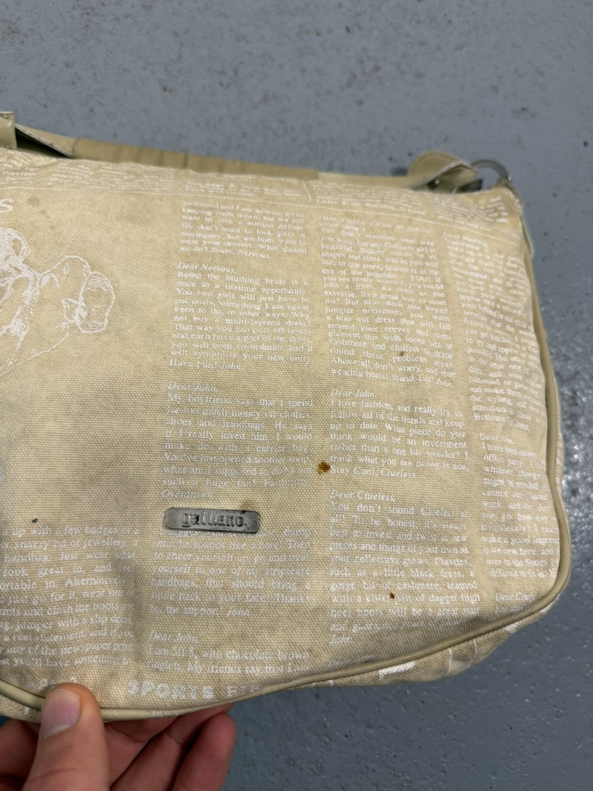 John Galliano John Galliano Gazette Embroidered Logo Handbag Size ONE SIZE - 10 Thumbnail