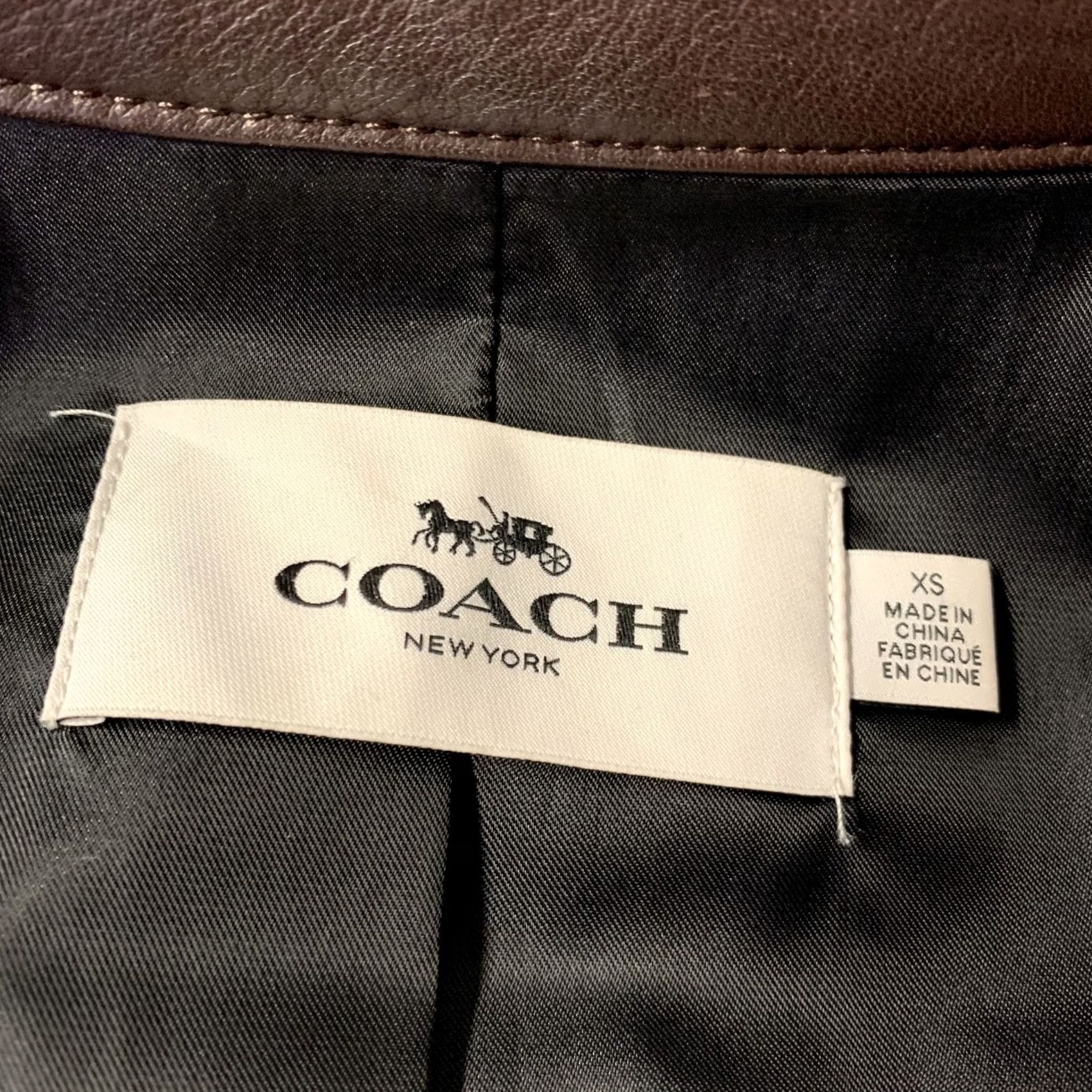 Coach COACH XS Brown Leather Moto Racer Jacket Men's Jacket Vintage? Size US XS / EU 42 / 0 - 5 Thumbnail