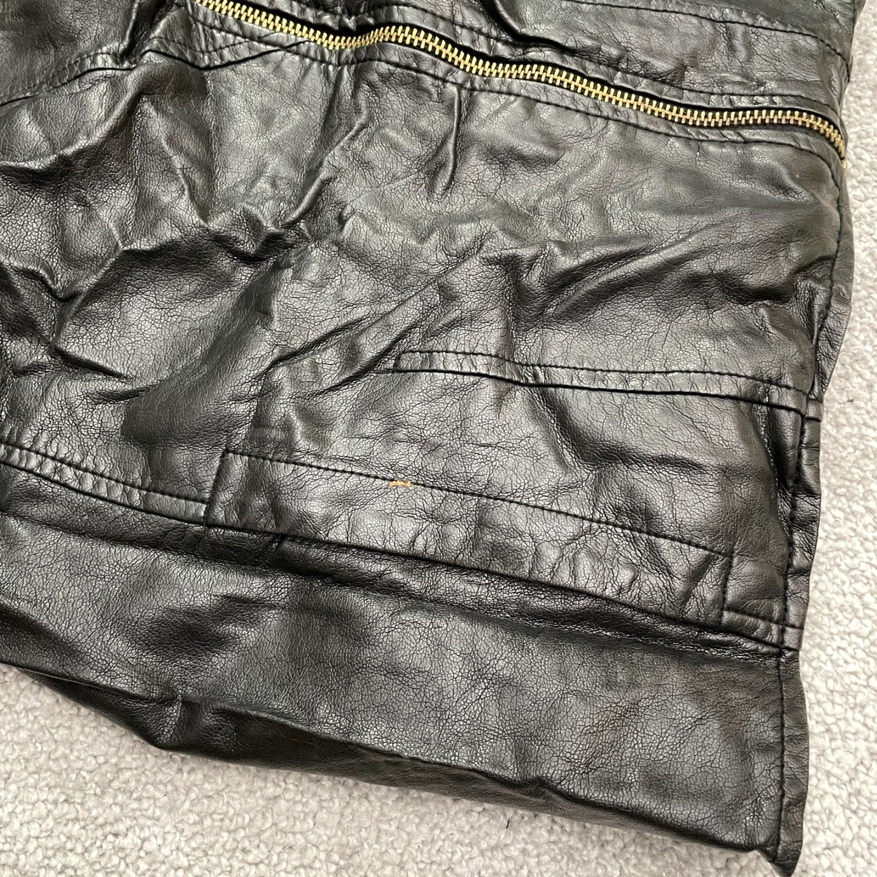Calvin Klein Calvin Klein Faux Leather Jacket Coat Womens Large Black Full Zip Pockets City Classic 90s Outdoor Size L / US 10 / IT 46 - 7 Thumbnail