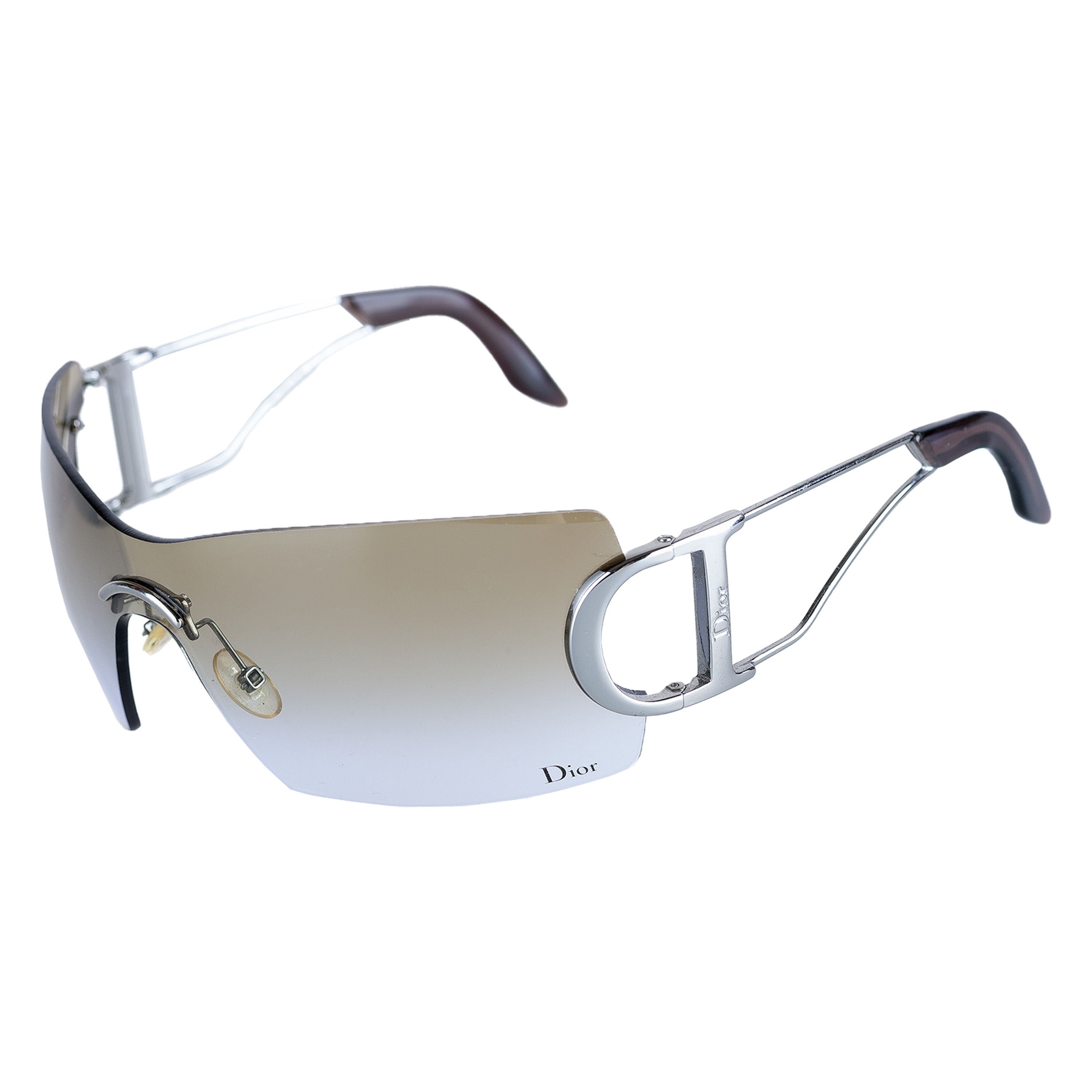 image of Dior Diorly 2 Brown And Silver Mask Sunglasses, Women's