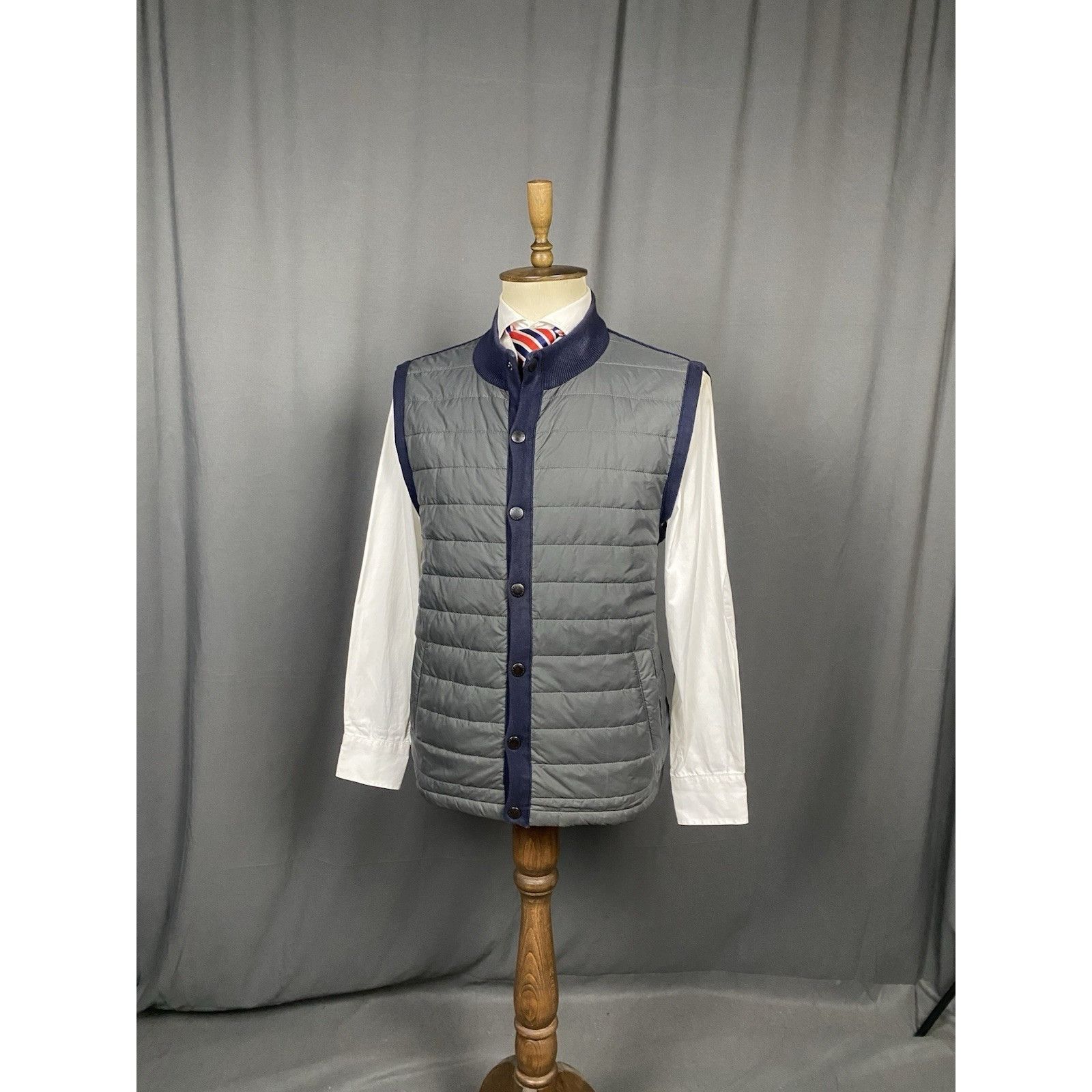 Barbour Barbour Men's Gray Blue Quilted Vest Gilet Size 2XL Size US XXL / EU 58 / 5 - 2 Thumbnail