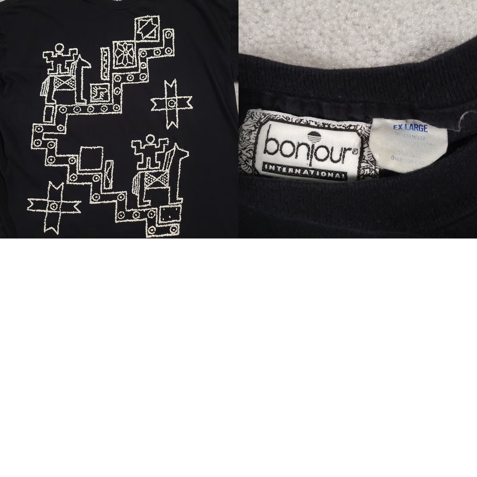 Vintage VINTAGE Bonjour International T Shirt Black Short Sleeve Size XL Mens Size US XL / EU 56 / 4 - 8 Thumbnail