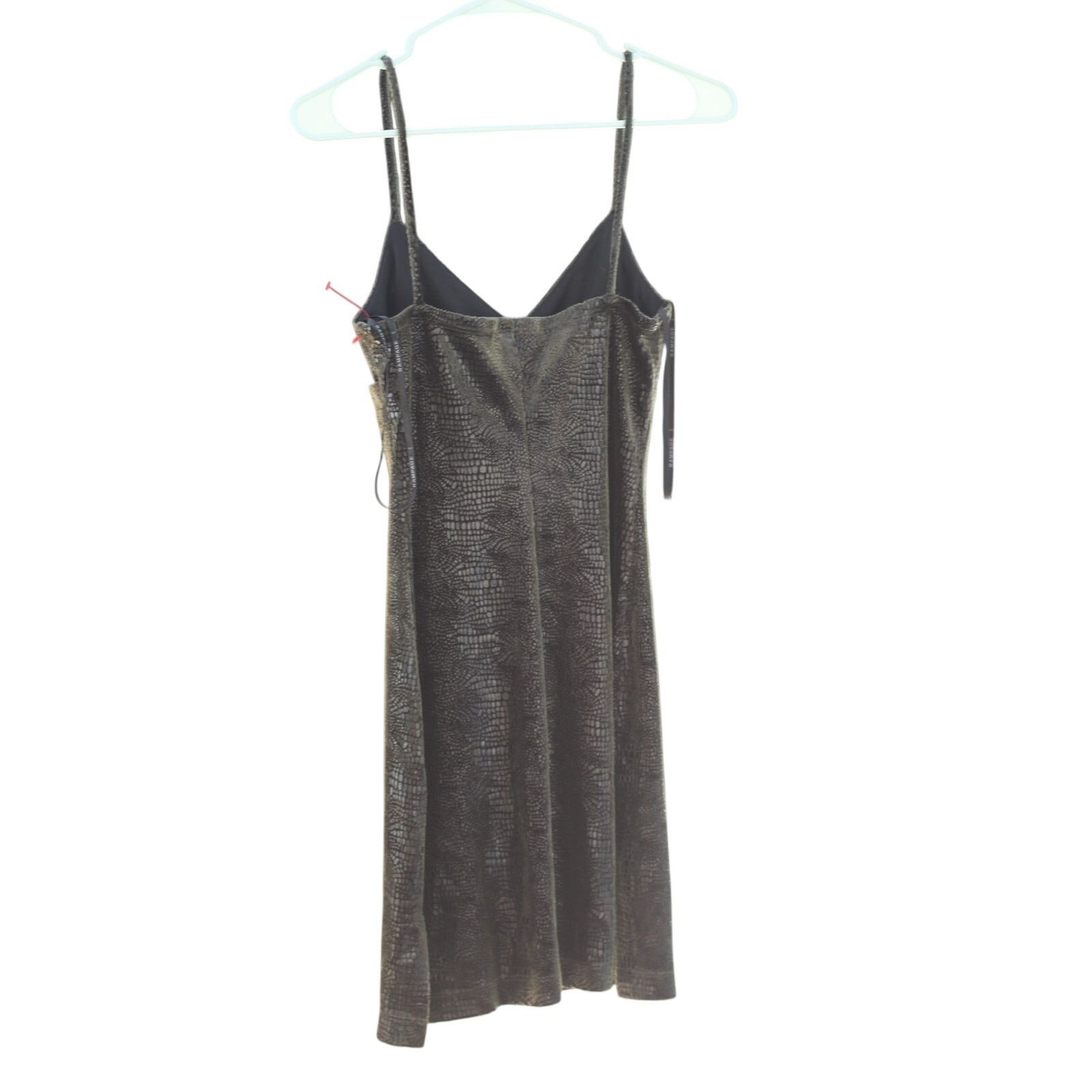 Other Vintage 90s Y2K Rampage Green Reptile Velveteen Mini Dress Size S / US 4 / IT 40 - 2 Thumbnail
