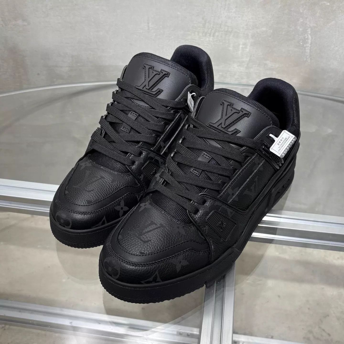 Louis Vuitton LV Trainer Black All-Over Print New With Box UK7 Size US 8 / EU 41 - 2 Thumbnail