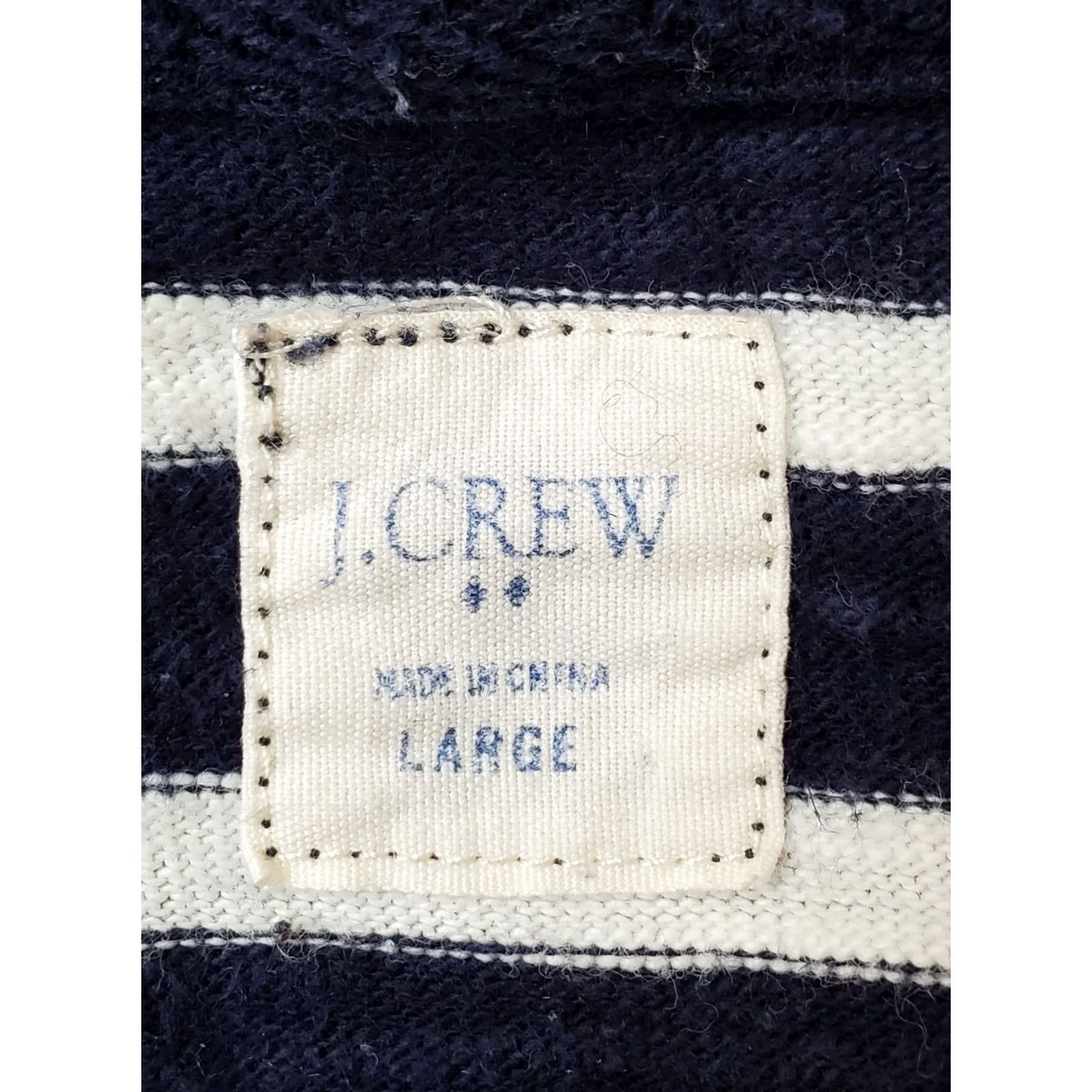 J.Crew J.CREW Navy & White Striped Nautical Style Pullover Hoodie Sweatshirt Sweater Men's Size L Size US L / EU 52-54 / 3 - 4 Thumbnail