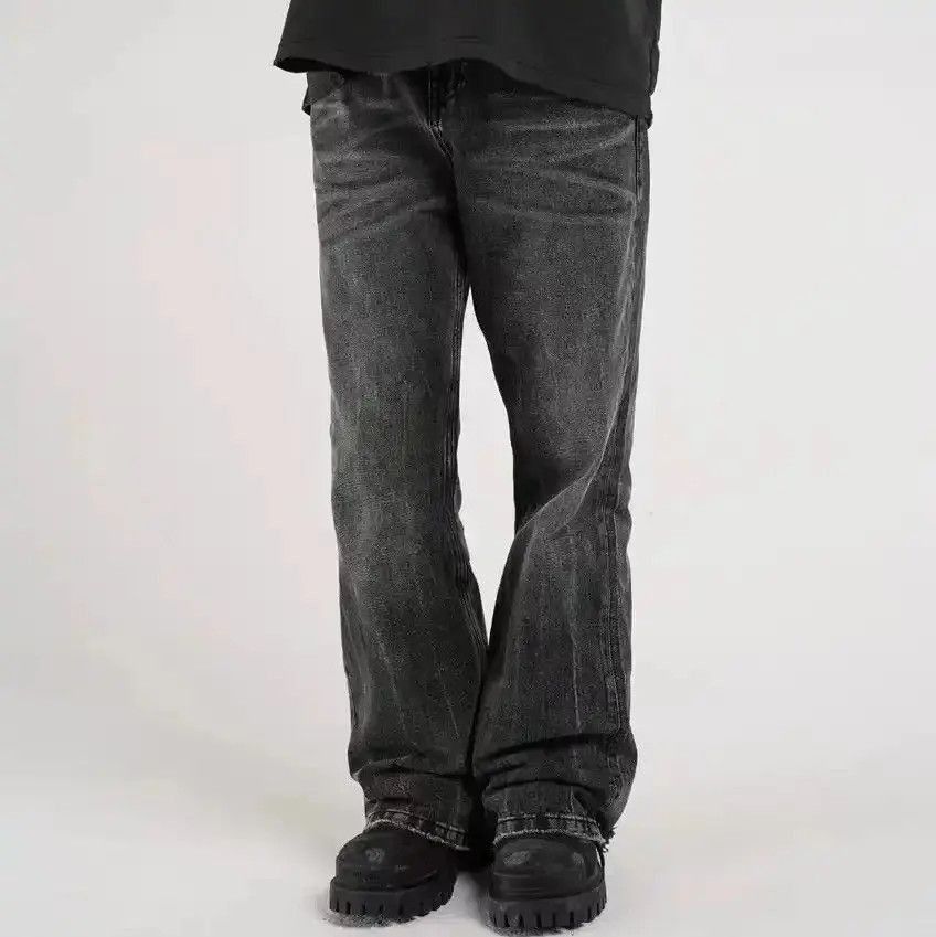 Japanese Brand Harajuku Washed Vintage Straight Wide Leg Denim Pants Size US 30 / EU 46 - 2 Thumbnail