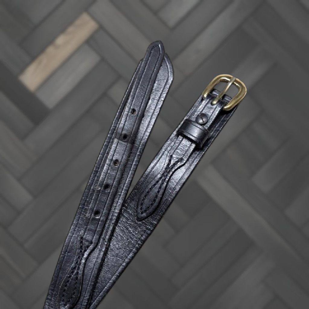 Vintage VINTAGE western belt Ranger belt belt 36 black leather cowhide handcrafted Mens Size 36 - 1 Thumbnail