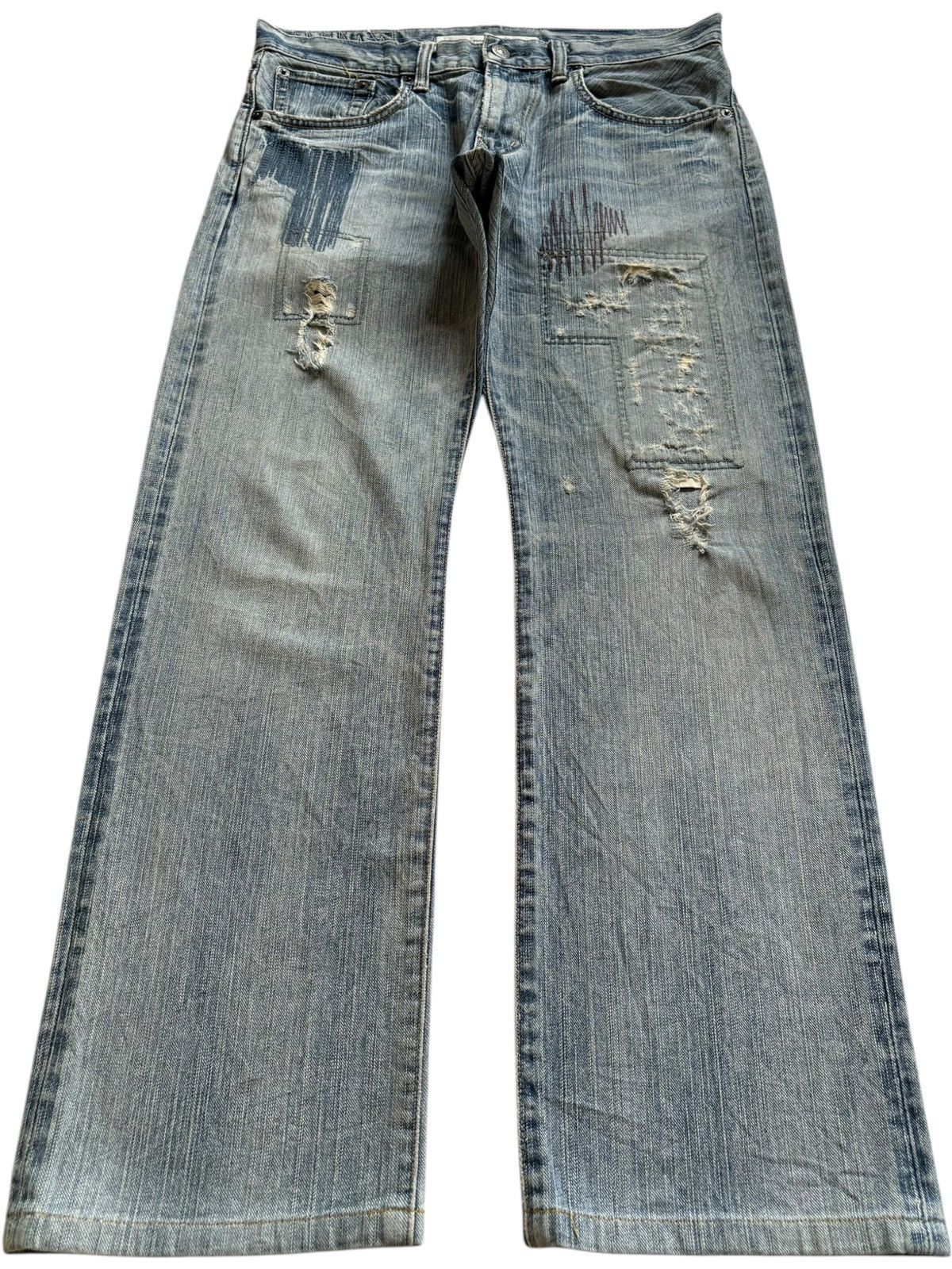 Edwin Exclusive Vintage Edwin XV Bleach Embroidered Loose Jeans Size US 32 / EU 48 - 1 Thumbnail