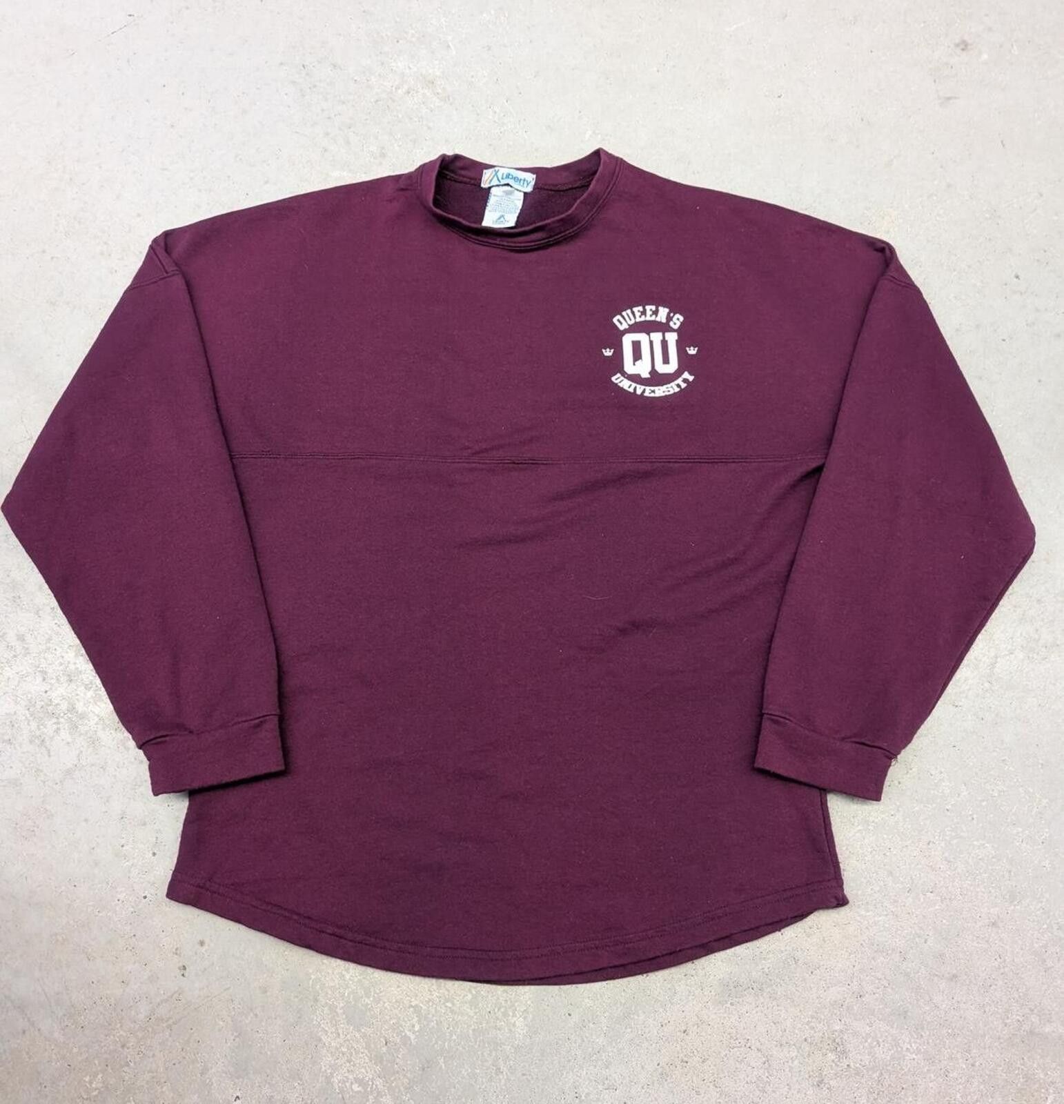 Liberty Vintage 90s Queens University Back Spell Out Sweater Size US L / EU 52-54 / 3 - 2 Thumbnail