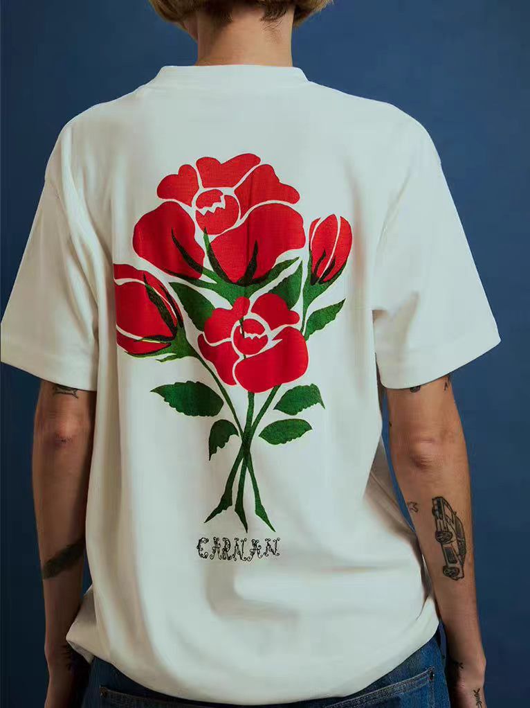 Vintage White washed vintage rose print t-shirt Size US M / EU 48-50 / 2 - 1 Thumbnail