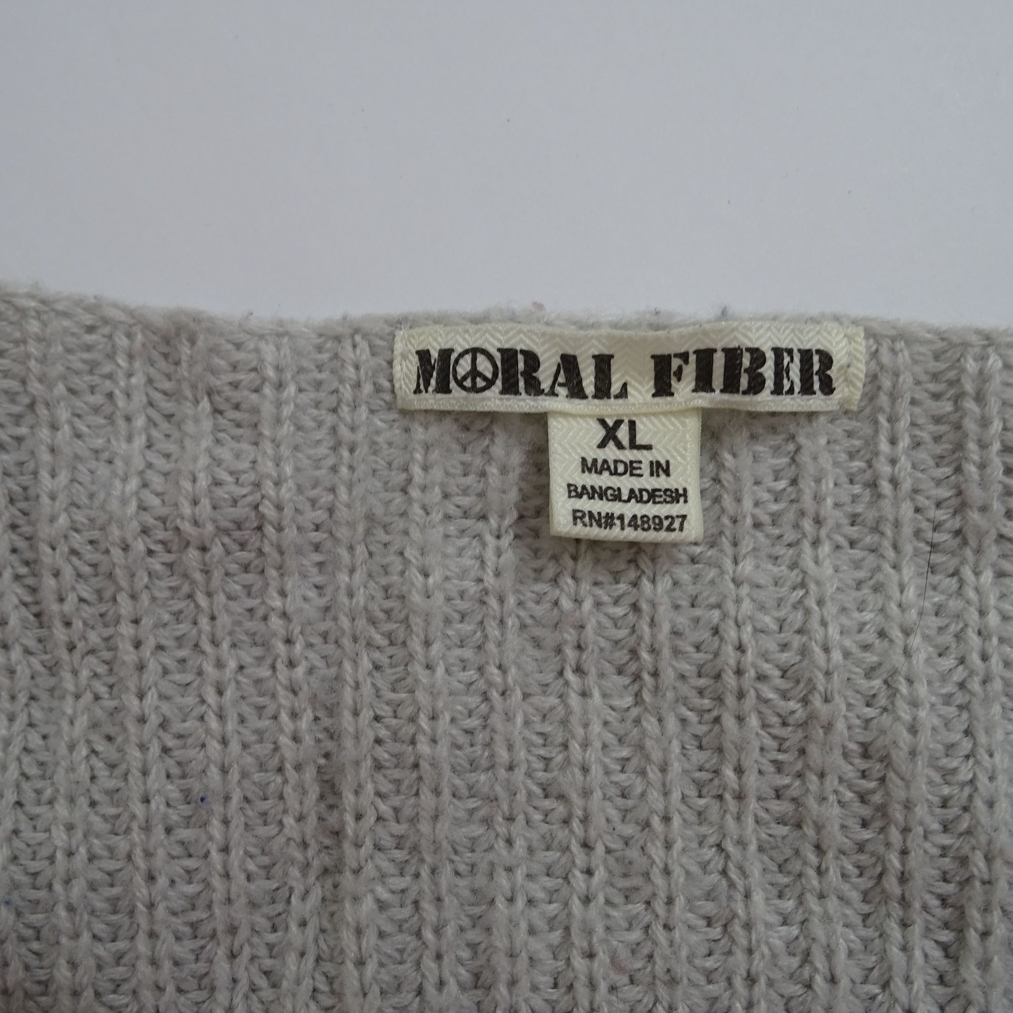 Other Moral Fiber Gray Stripe Acrylic Knit V-Neck Sweater Size XL Size XL / US 12-14 / IT 48-50 - 5 Thumbnail