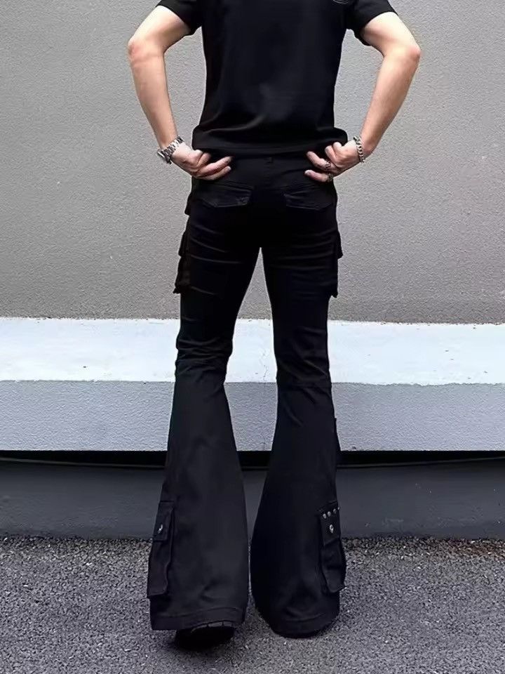 Jean Multi Pockets Black Slim Flared Jeans Pants Size US 30 / EU 46 - 8 Thumbnail
