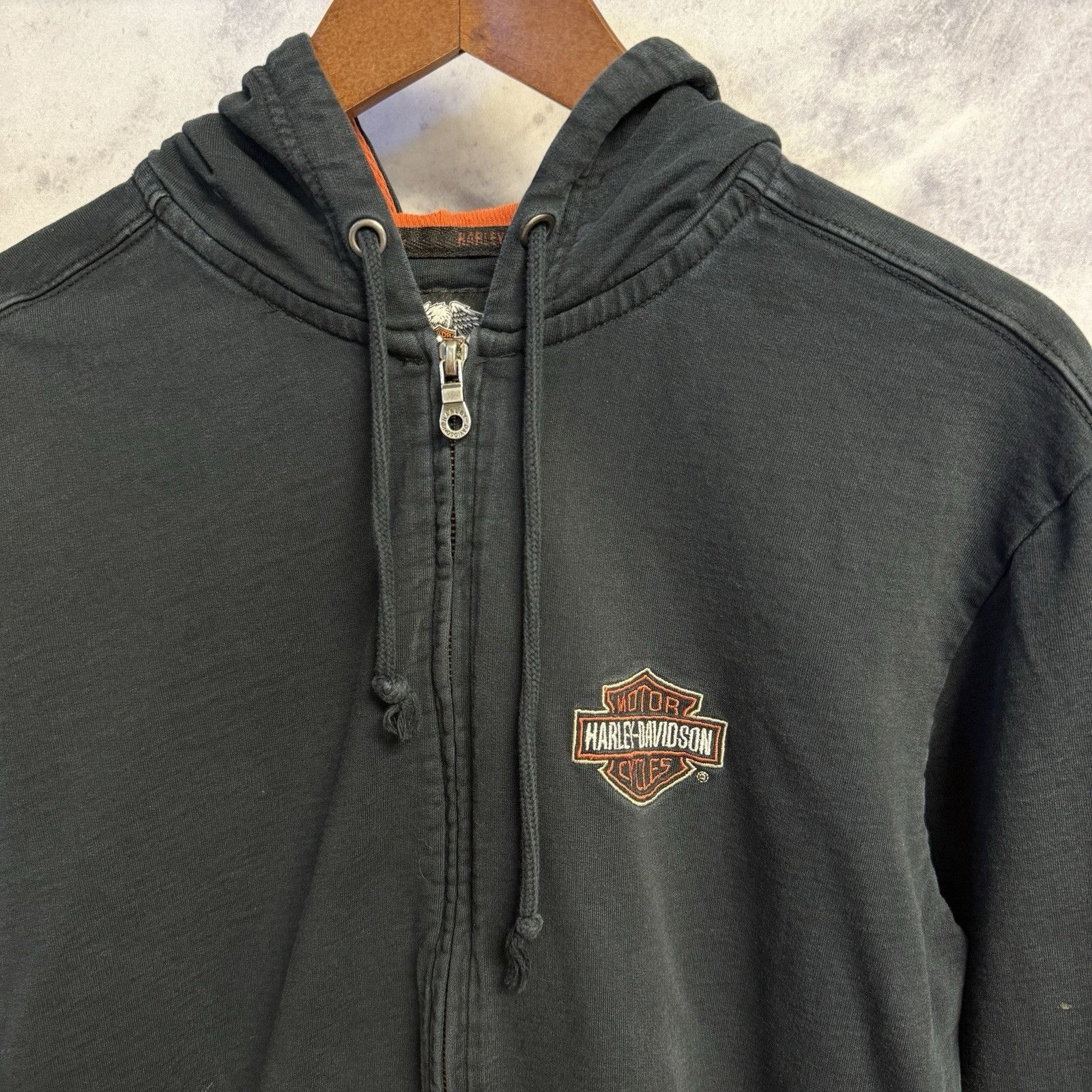 Harley Davidson Harley Davidson Hoodie Sweatshirt Mens Large Black Flame Sle Size US L / EU 52-54 / 3 - 7 Thumbnail