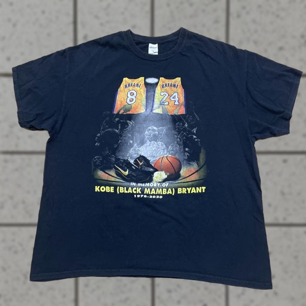 Gildan Kobe Bryant x Gigi Rest in Peace Men T-shirt Unisex Black Tee Basketball Gildan XL Short Sleeve Crew Neck 100% Cotton Graphic Print Shirt Mens Size US XL / EU 56 / 4 - 1 Thumbnail