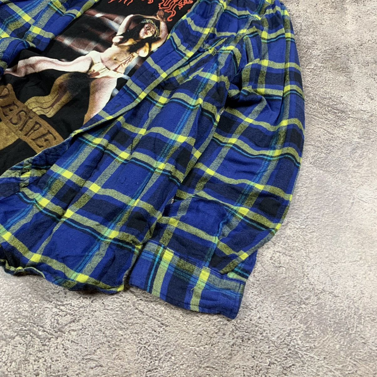 Vintage Vintage 90s Blue Plaid Shirt Graphic Streetwear Grunge M Size US M / EU 48-50 / 2 - 3 Thumbnail