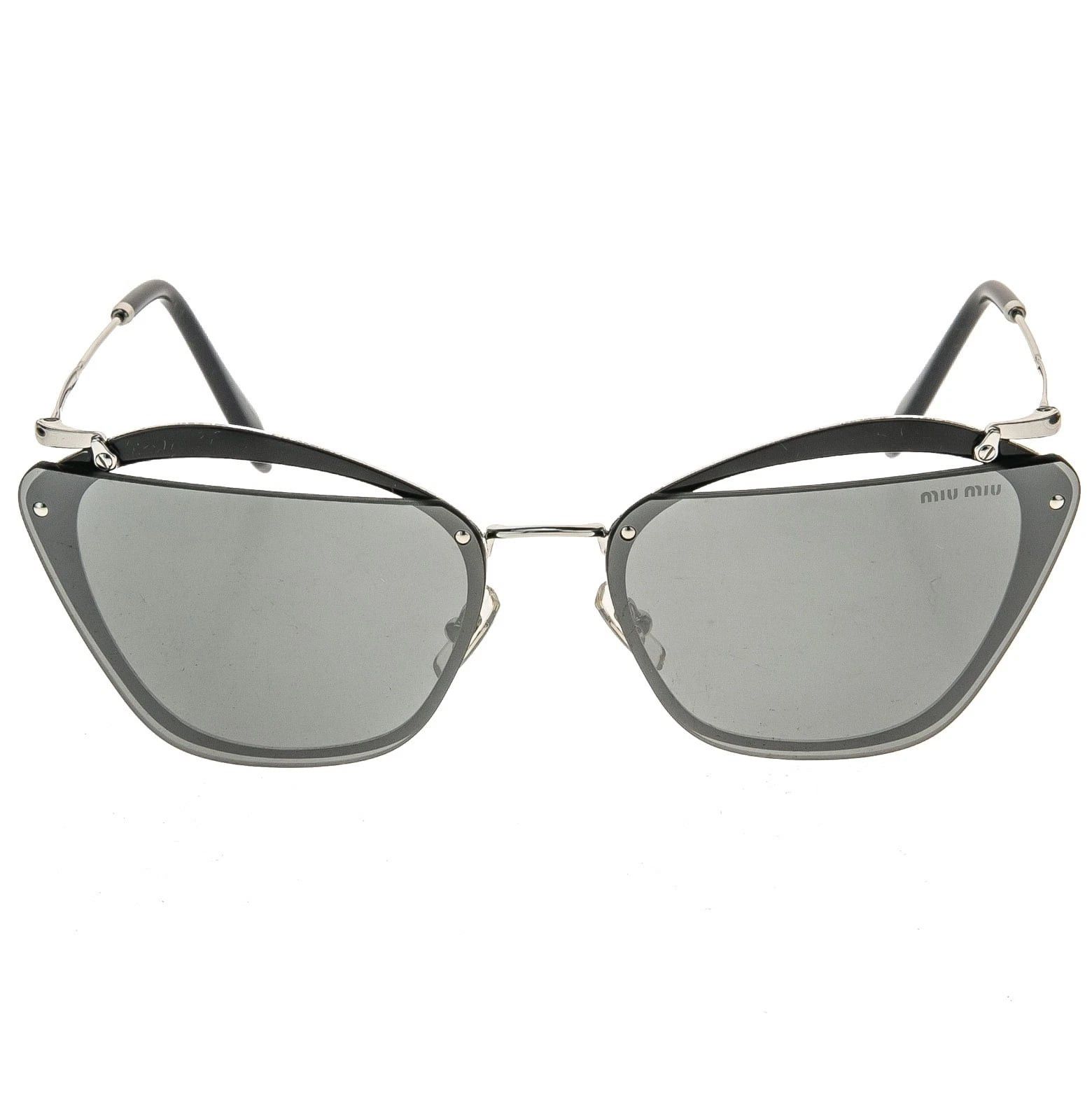 Miu Miu MIU MIU MU54TS NOIR Cut Out 54T Black Silver Mirrored Size ONE SIZE - 9 Thumbnail