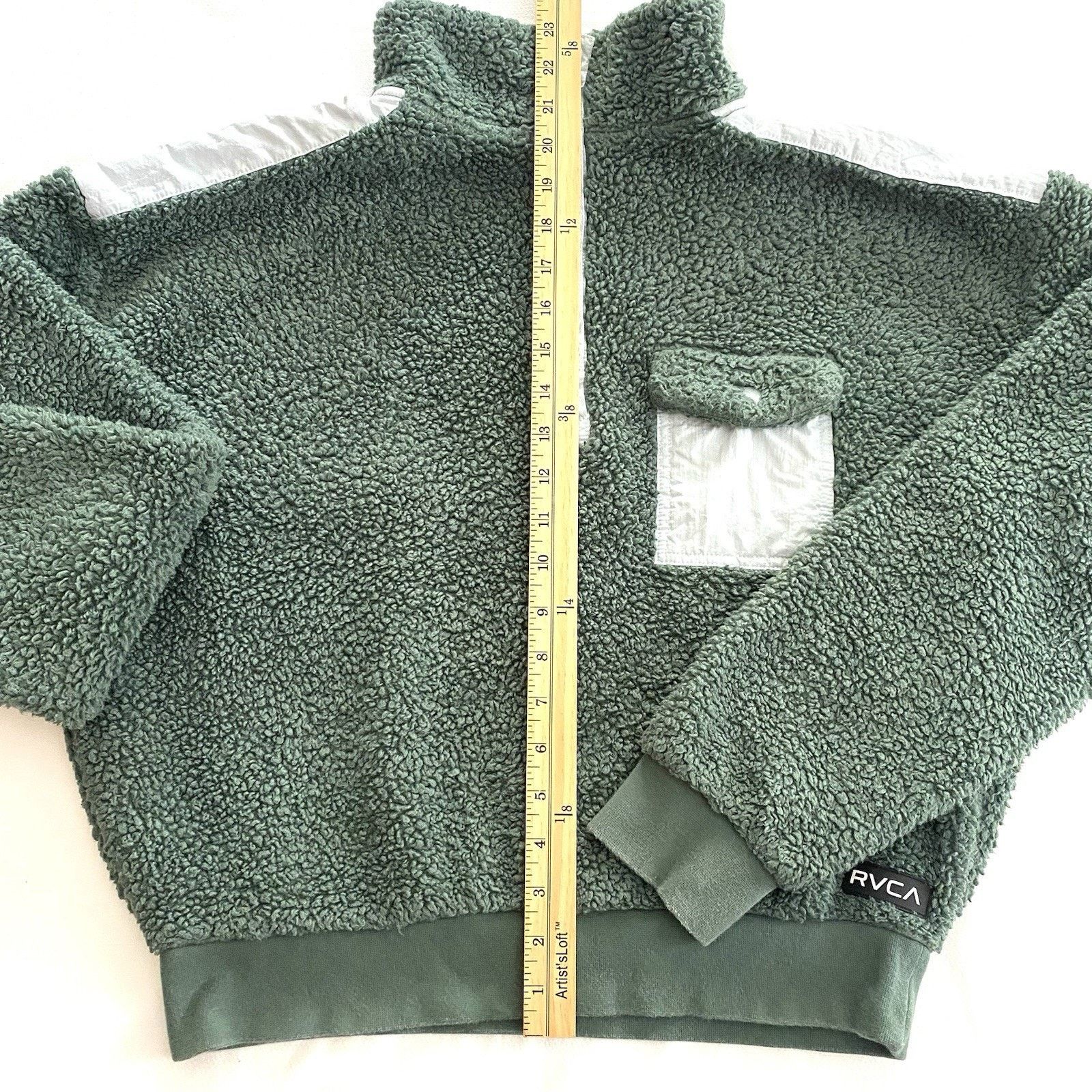 RVCA RVCA Off Grid Sherpa Fleece Sweatshirt Adult Small Green Size S / US 4 / IT 40 - 2 Thumbnail