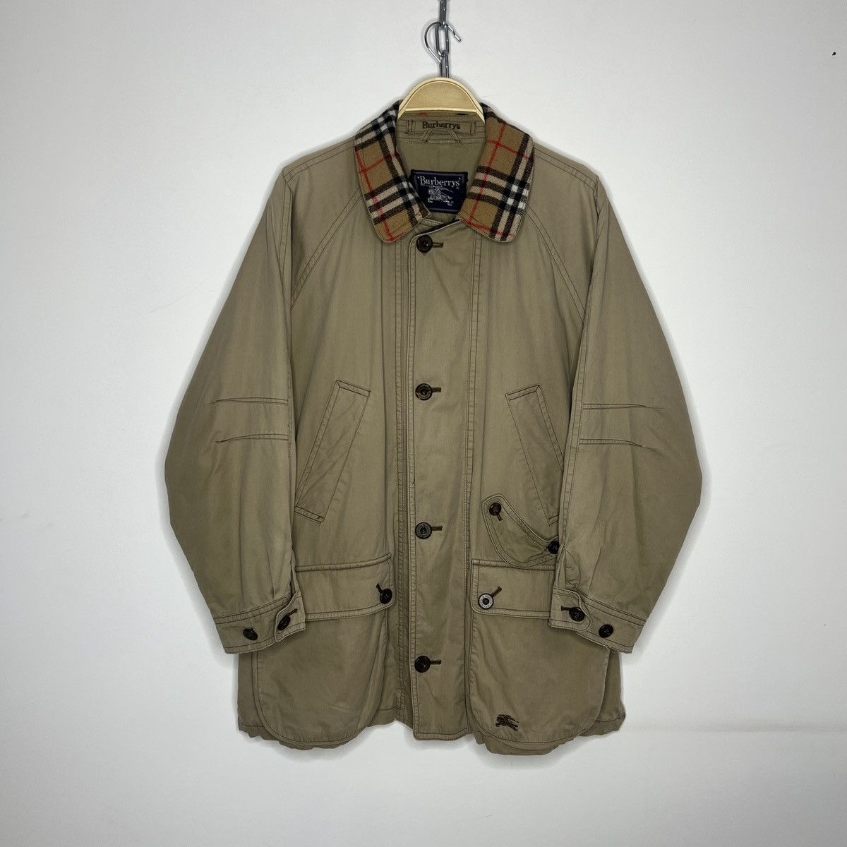 Burberry × Designer × Vintage Burberry Nova Check Vintage Coat Jacket Parka Beige 90s Size US M / EU 48-50 / 2 - 1 Thumbnail