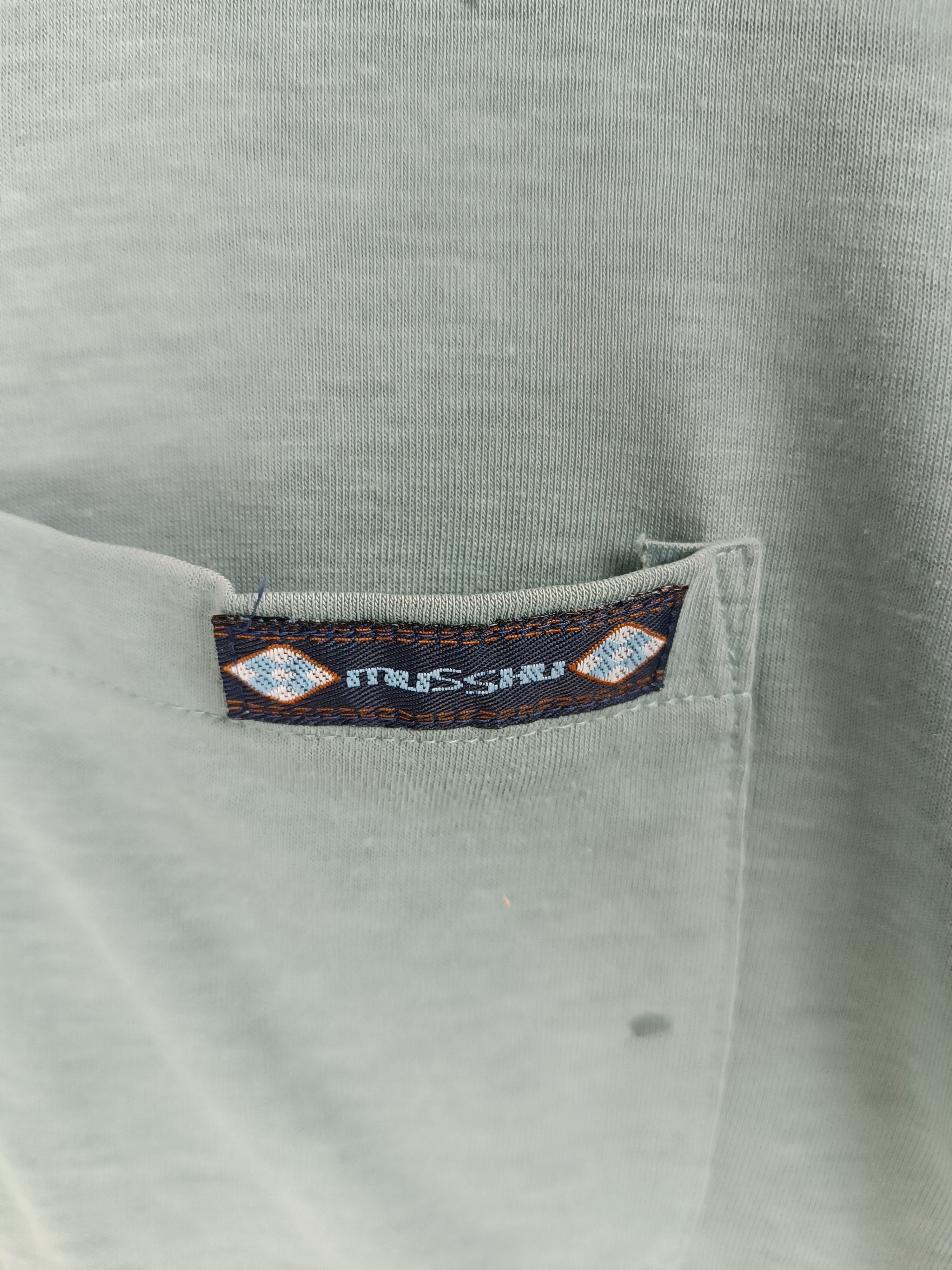 Japanese Brand THRASHED FADED VINTAGE 90'S MUSSHU 2 POCKET TEE VERY RARE Size US M / EU 48-50 / 2 - 11 Thumbnail