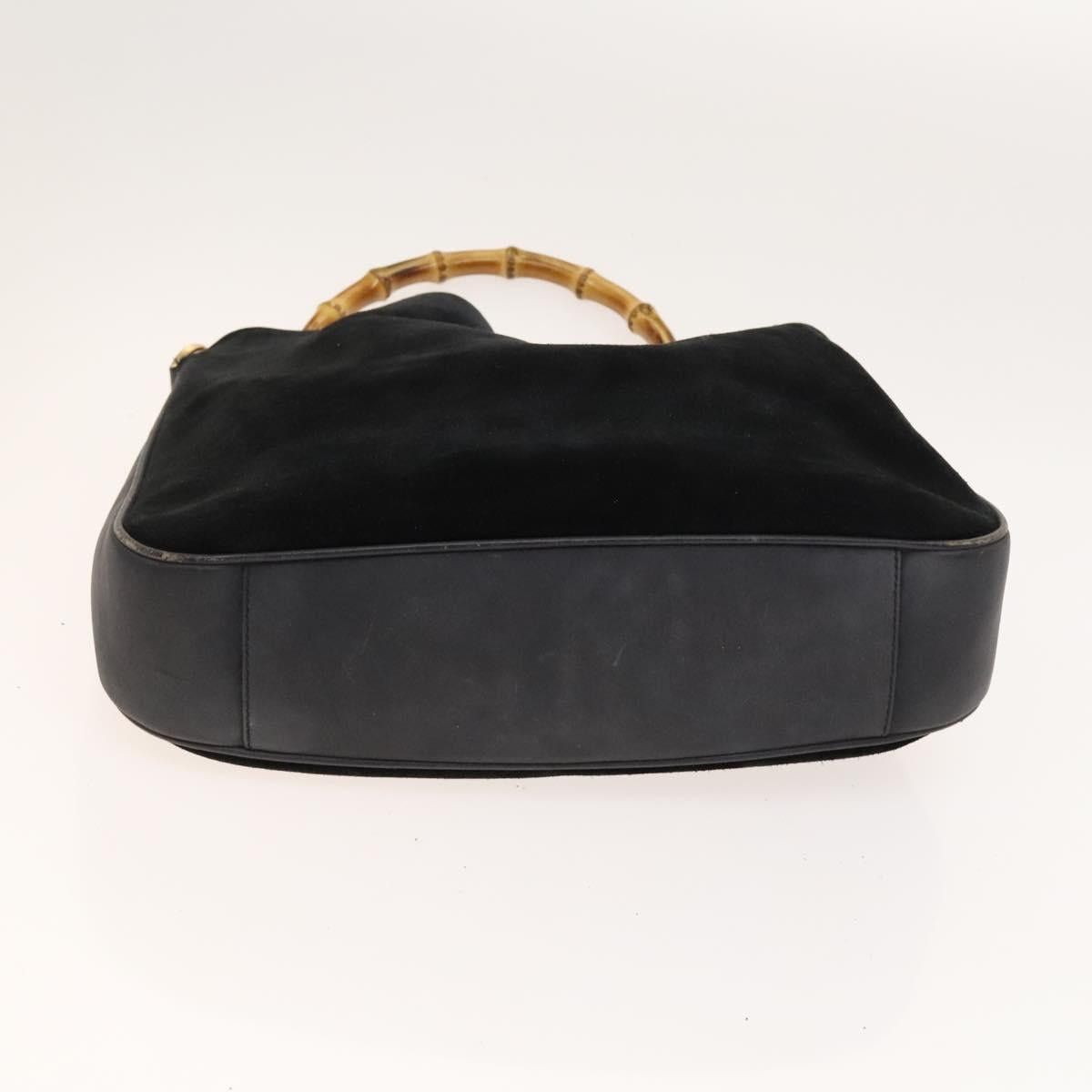 Gucci GUCCI Bamboo Hand Bag Suede Black Gold 001 1014 001 1014 Size ONE SIZE - 9 Thumbnail