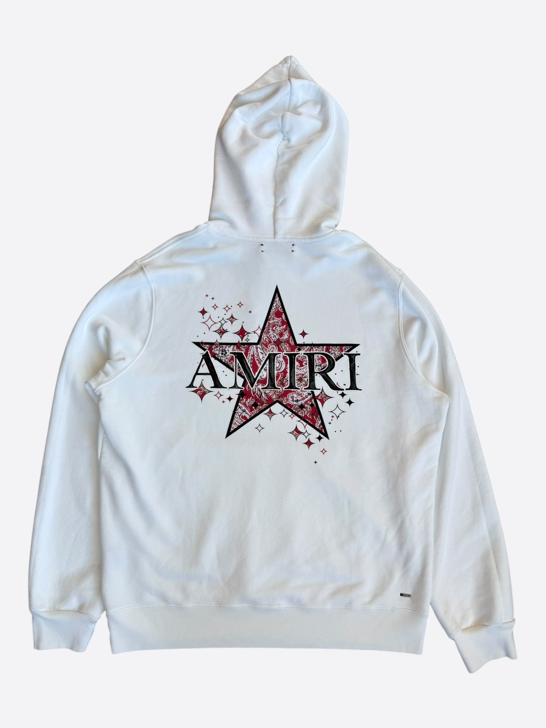 Amiri Amiri White & Red Paisley Star Logo Hoodie Size US XXL / EU 58 / 5 - 2 Thumbnail
