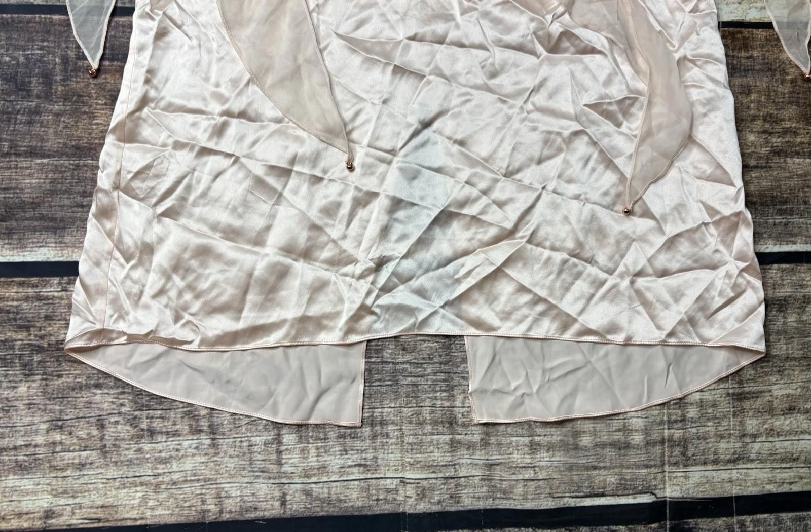 Elie Tahari Elie Tahari Top Womens Large Satin Silk Chiffon Embroidered Size L / US 10 / IT 46 - 7 Thumbnail
