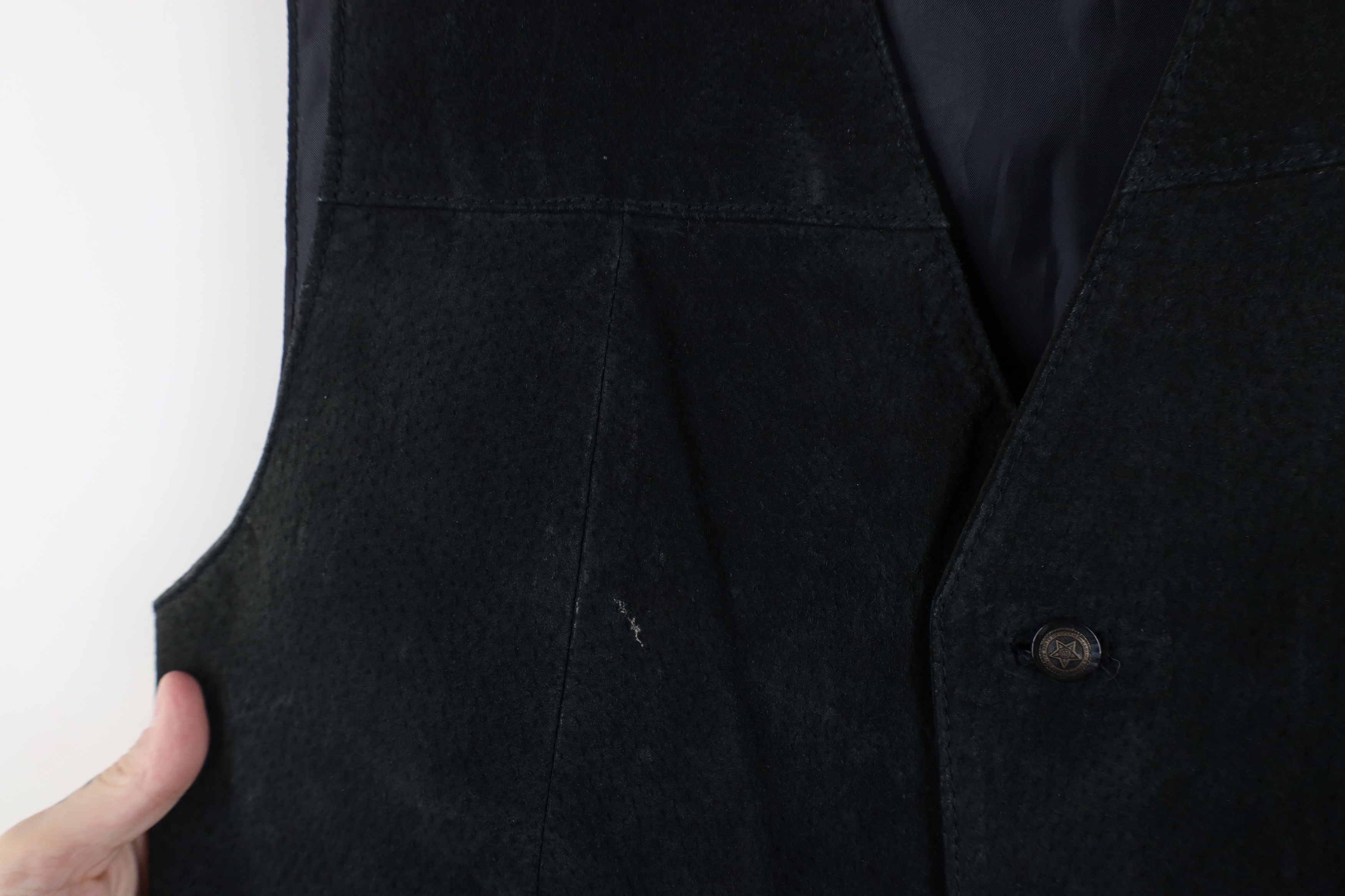 Vintage Vintage 90s Streetwear Suede Leather Vest Jacket Black Size US M / EU 48-50 / 2 - 8 Thumbnail