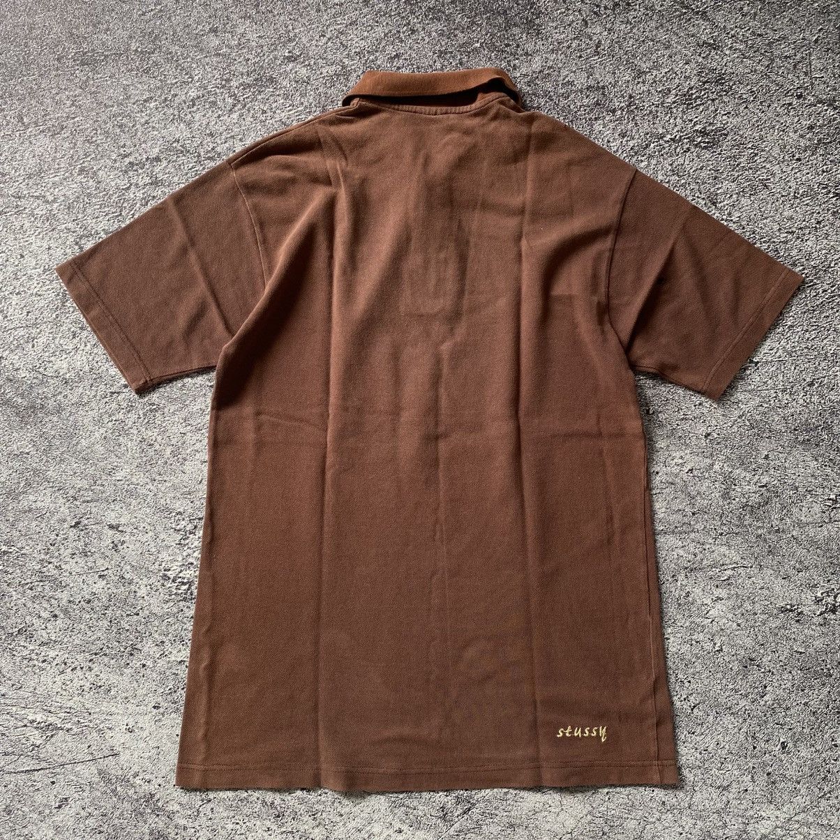Haze × Stussy Vintage Haze Stussy Savage Embroiderry Gold Poloshirt Size US L / EU 52-54 / 3 - 5 Thumbnail
