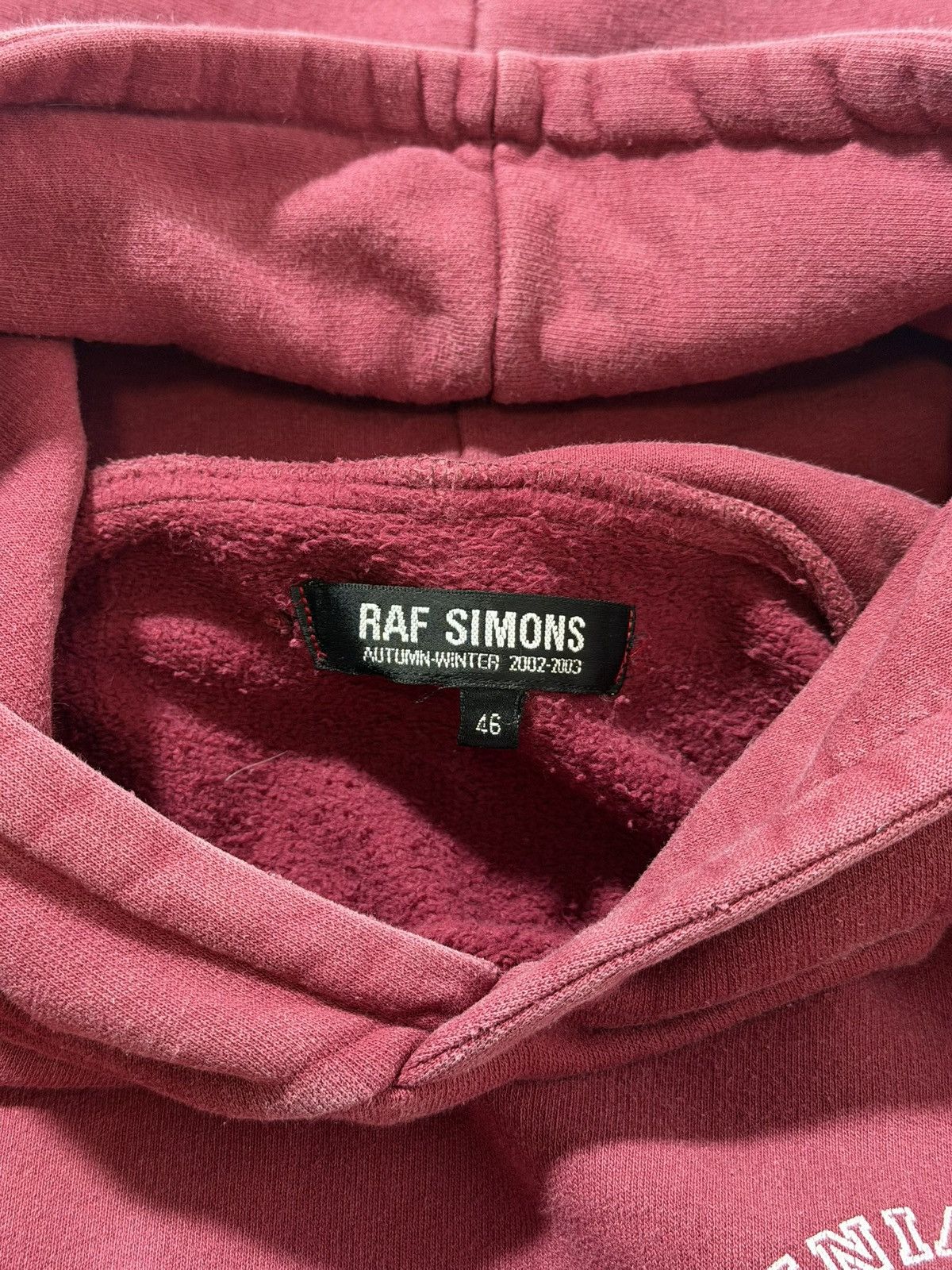 Raf Simons AW02 Raf Simons Red Virginia Creeper Colligate Hoodie Size US S / EU 44-46 / 1 - 4 Thumbnail