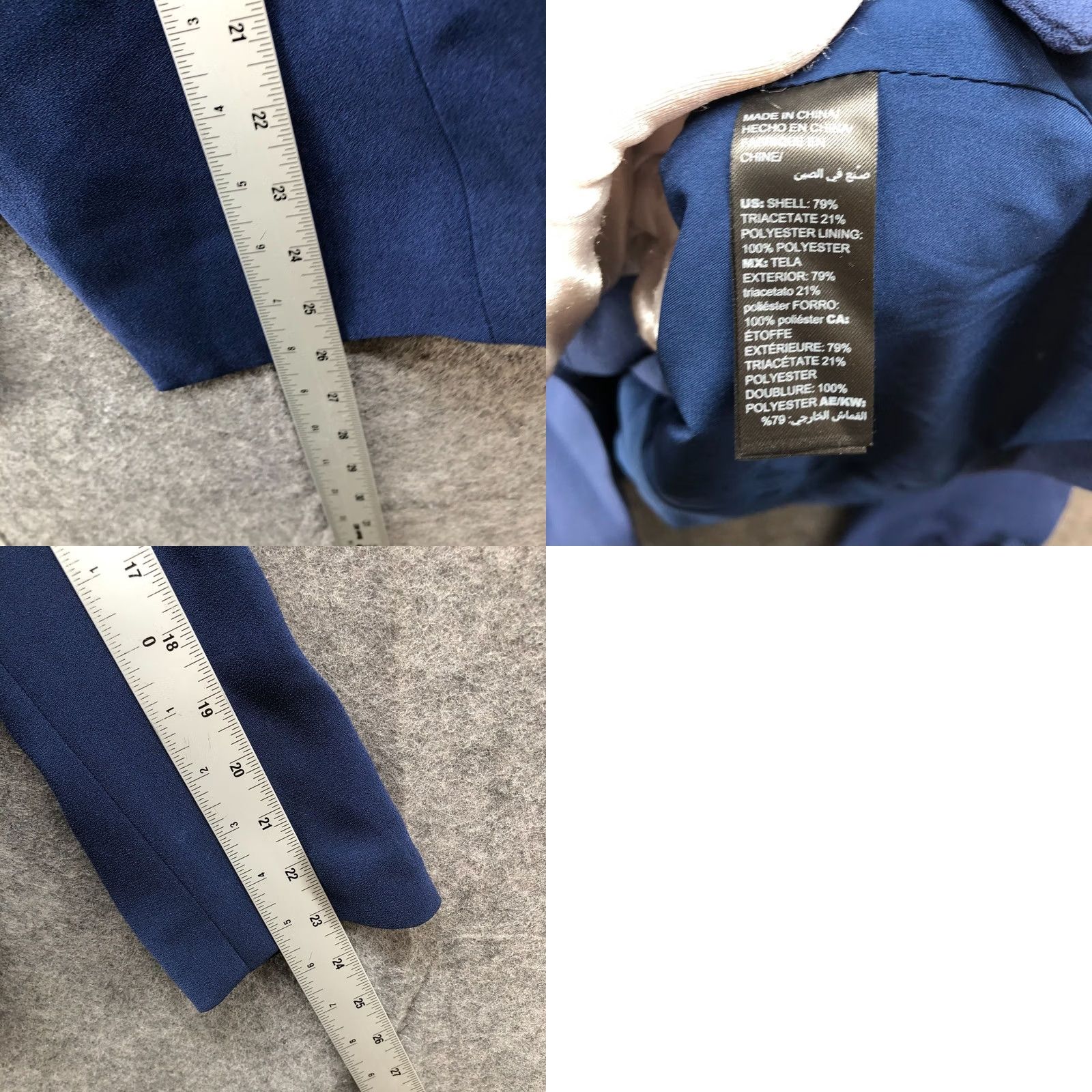 White House Black Market VINTAGE: No — White House Black Market Blazer Womens 10P Blue One Button Career Blocked Size L / US 10 / IT 46 - 8 Thumbnail
