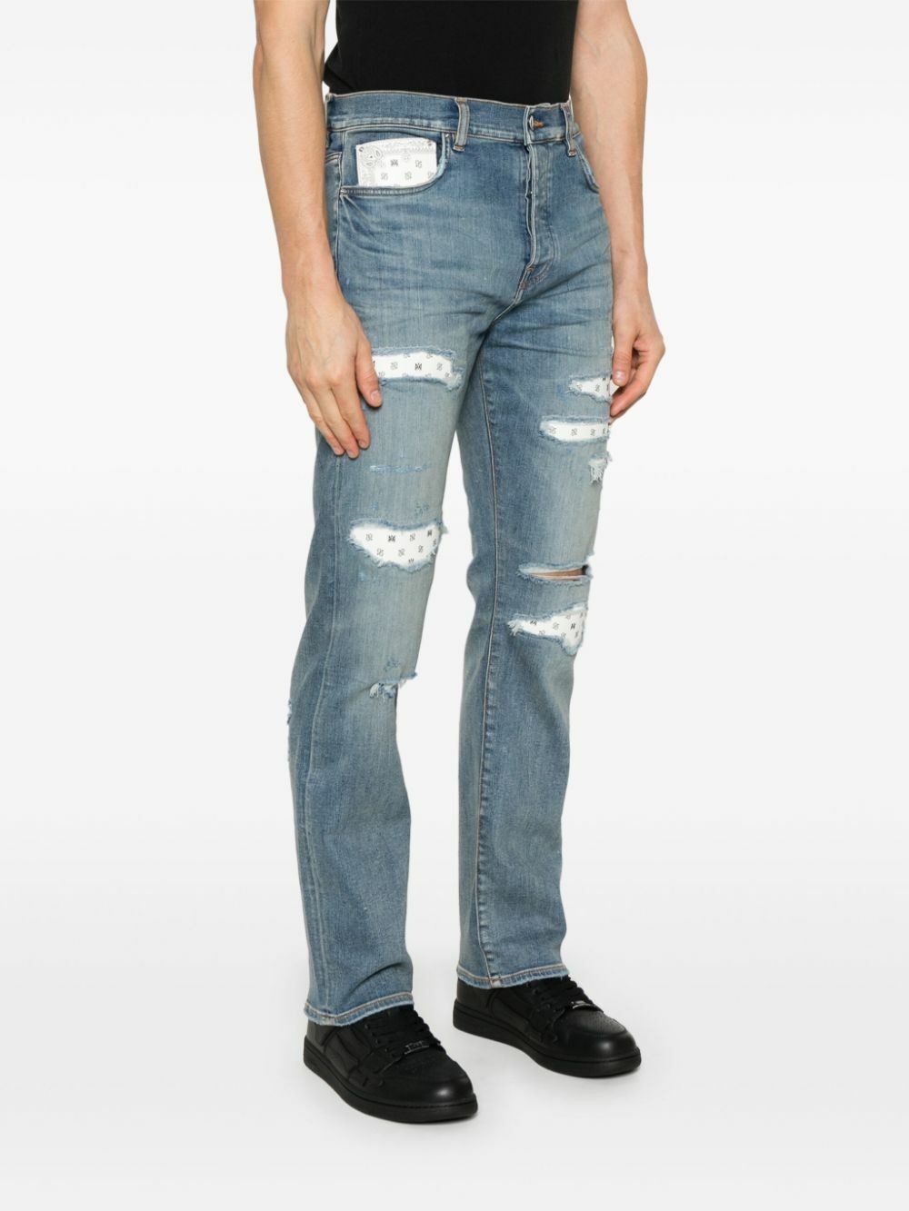 Amiri oc11z0126 Repaired Jeans in Blue Size US 32 / EU 48 - 3 Thumbnail