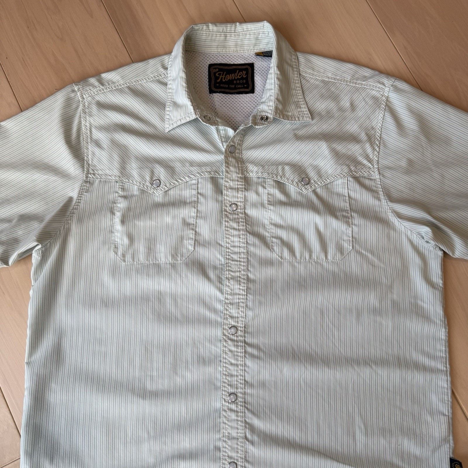 Howler Brothers Howler Brothers Pearl Snap Shirt L White Striped Short Size US M / EU 48-50 / 2 - 4 Thumbnail