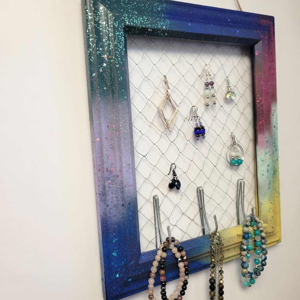 Handmade Upcycled photo frame jewelry organizer Size ONE SIZE - 3 Thumbnail